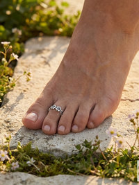 Sterling Silver Flower Toe Ring