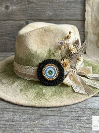 Magnetic Button Brooch Pin - Fabric Safe No Sew Vintage Style Scarf Clip