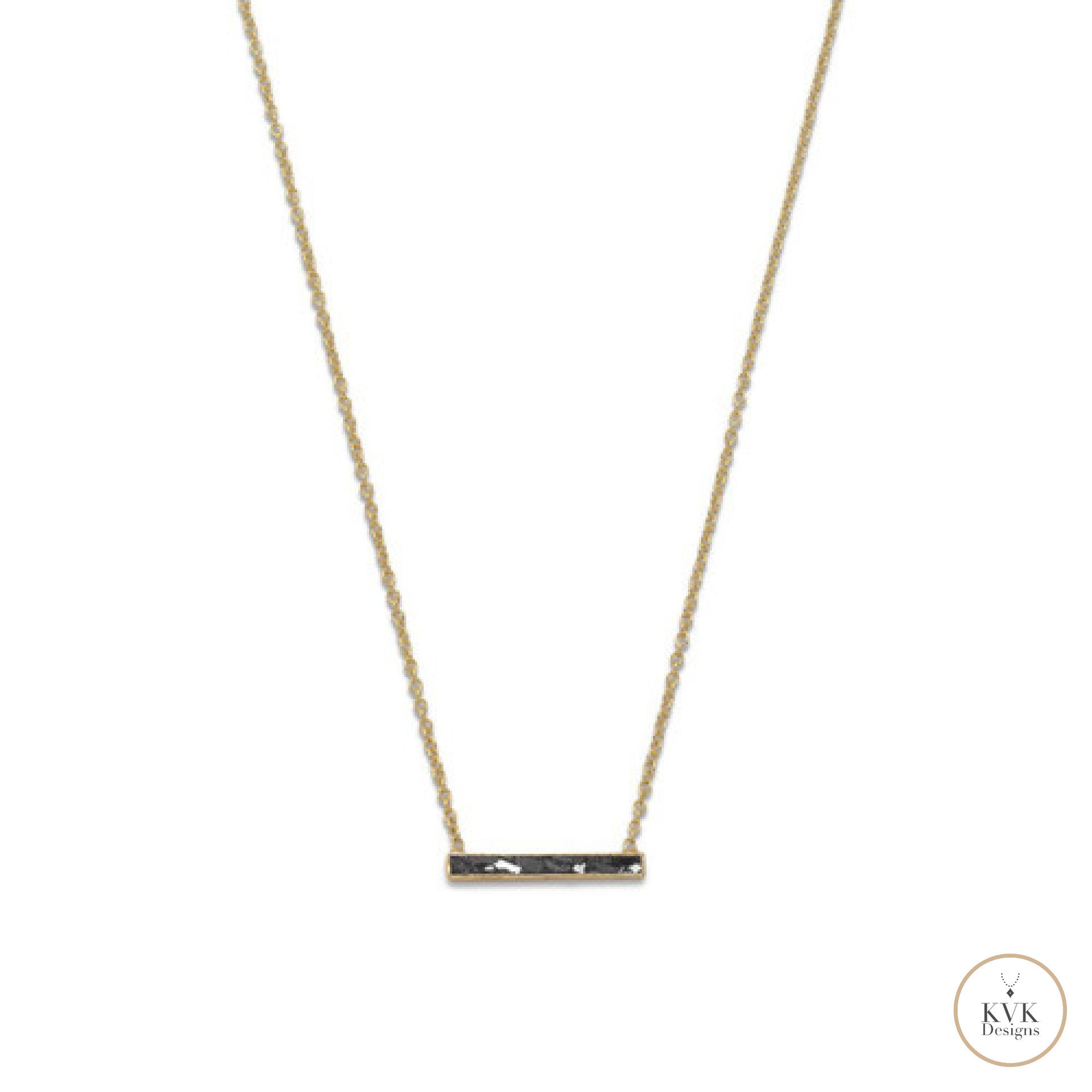 Diamond Chip Necklace: 14 Karat Gold Plated Necklace