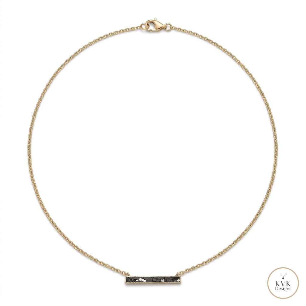 Diamond Chip Necklace: 14 Karat Gold Plated Necklace