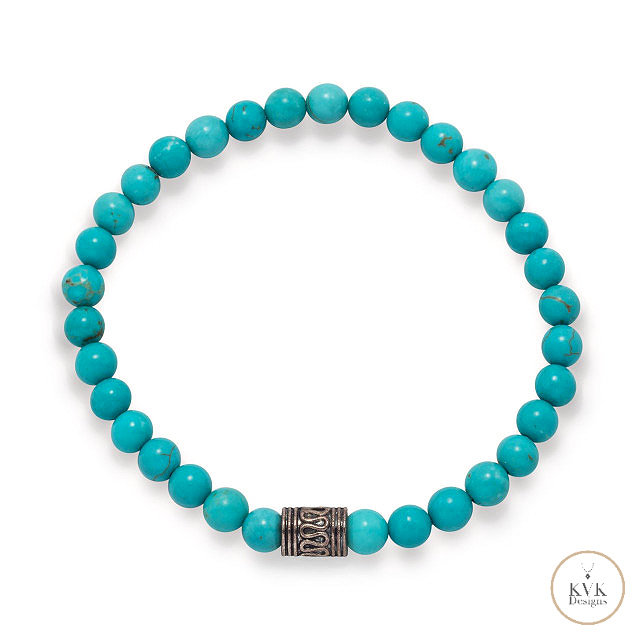 Blue Magnesite Bead Bracelet