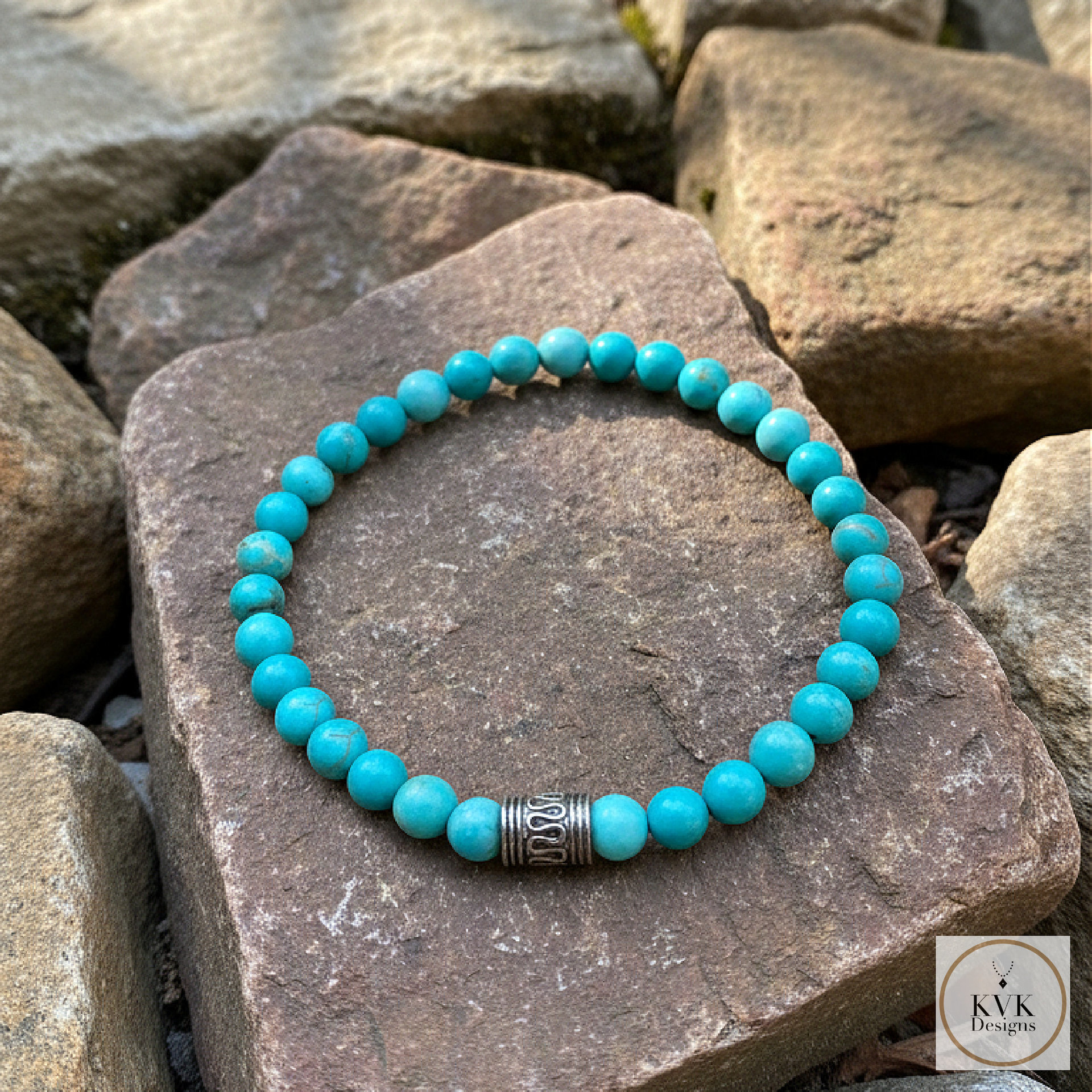 Blue Magnesite Bead Bracelet
