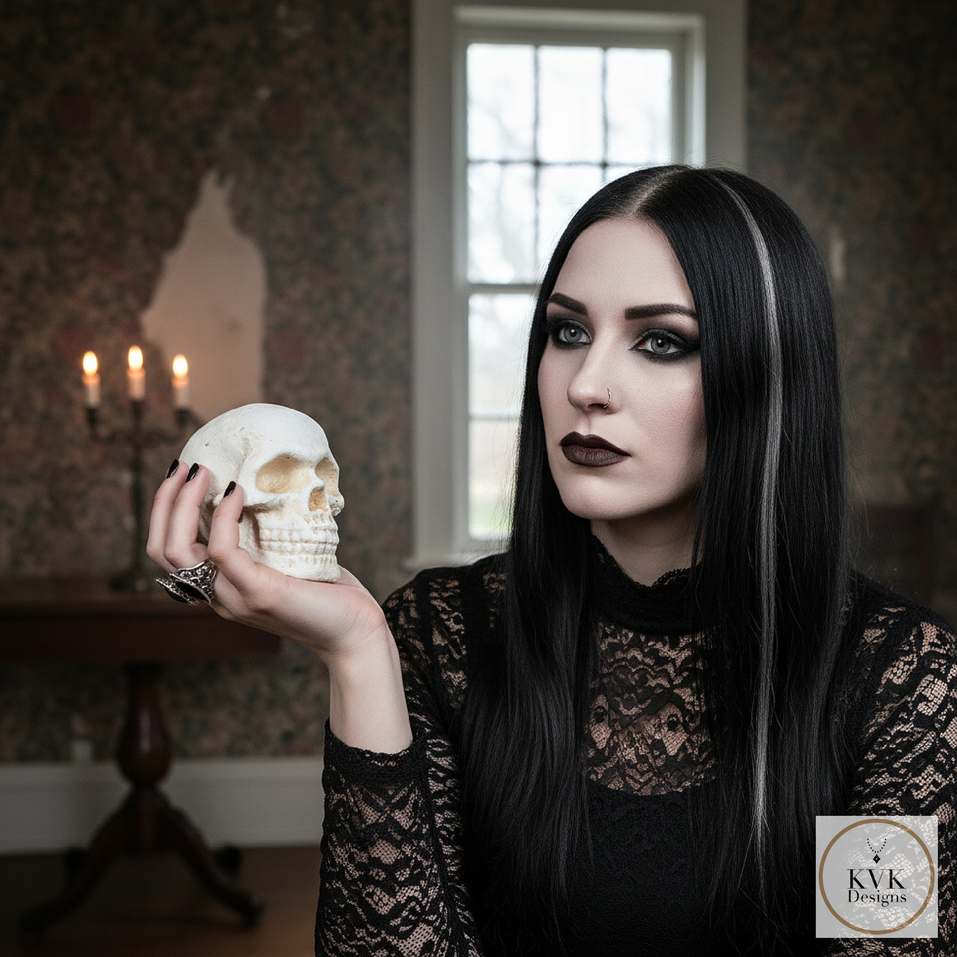 Cast Iron Human Skull Replica