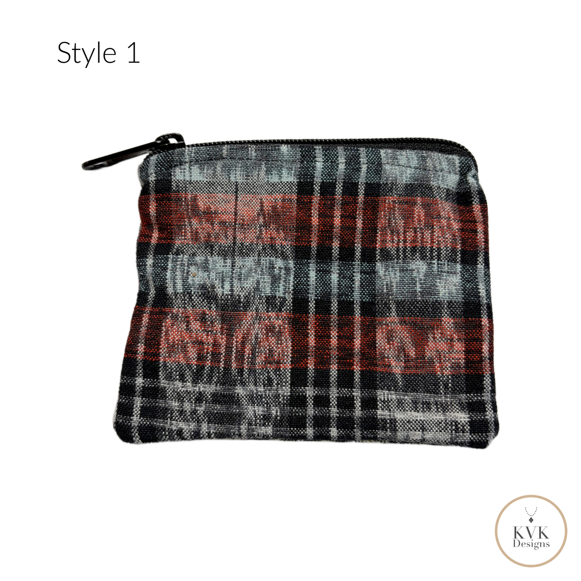 Guatemalan Corte Coin Purse - Handwoven Boho Fabric Zipper Pouch Small Makeup Bag
