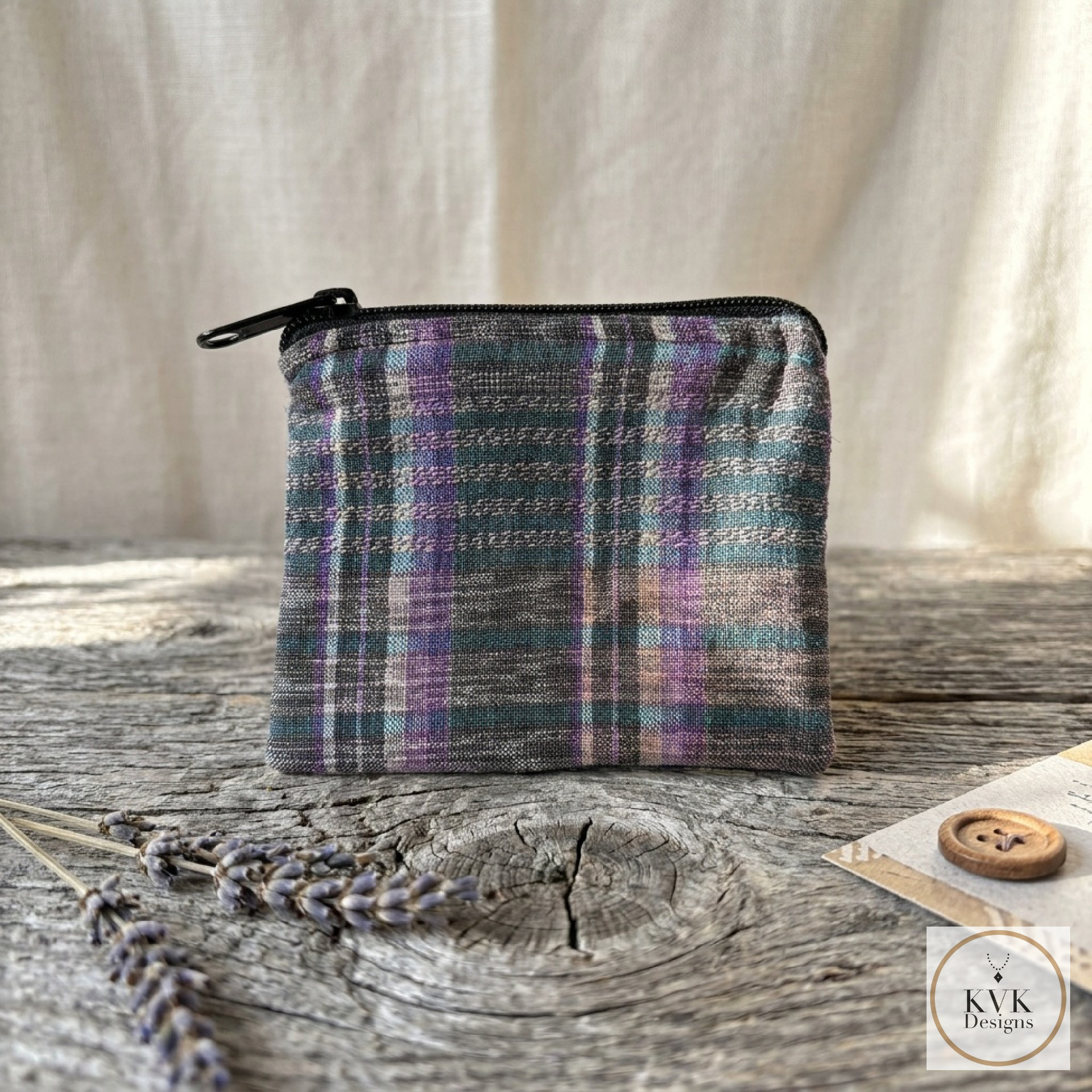 Guatemalan Corte Coin Purse - Handwoven Boho Fabric Zipper Pouch Small Makeup Bag