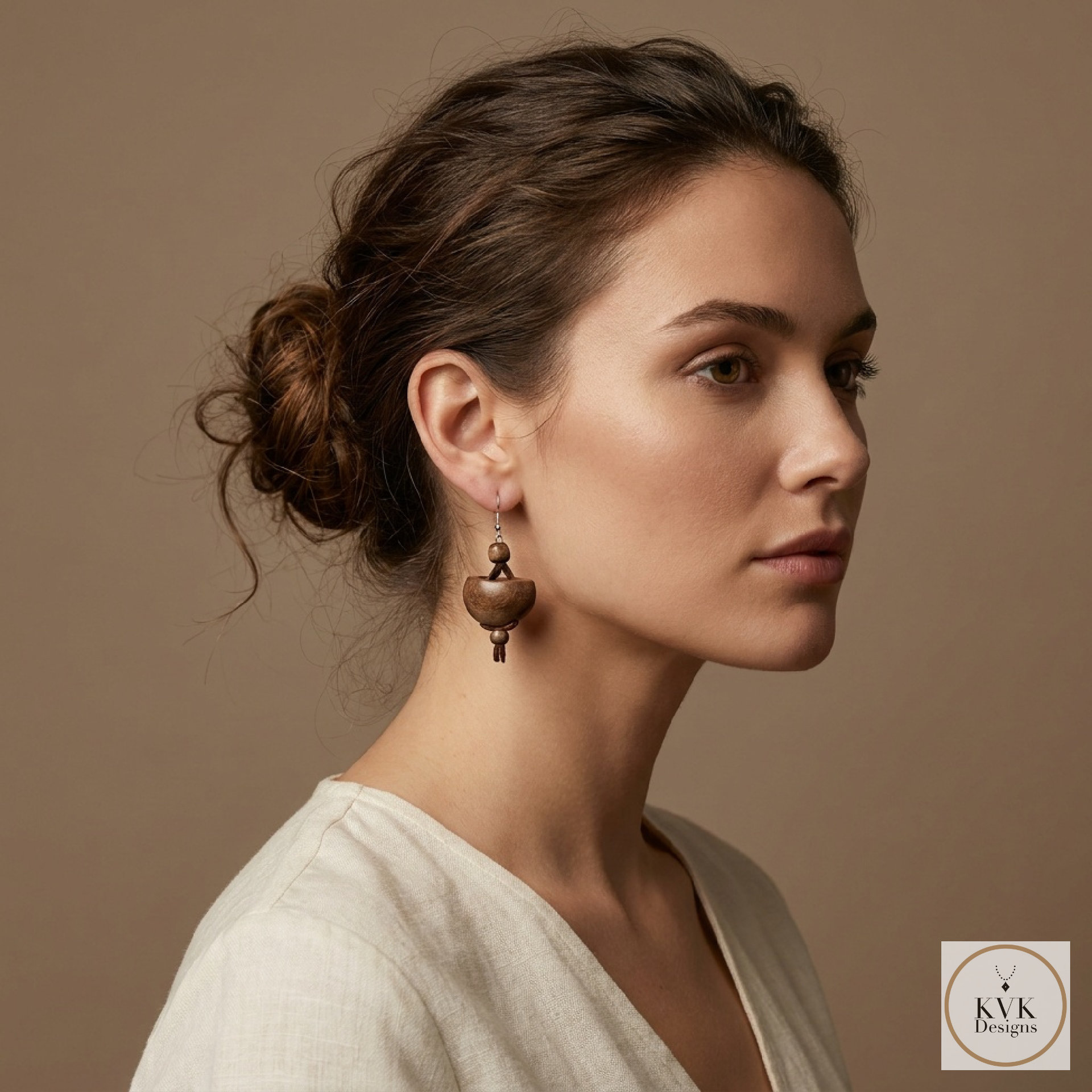 Dance with Druids Wood Earrings - Handcrafted Earthy Statement Dangles
