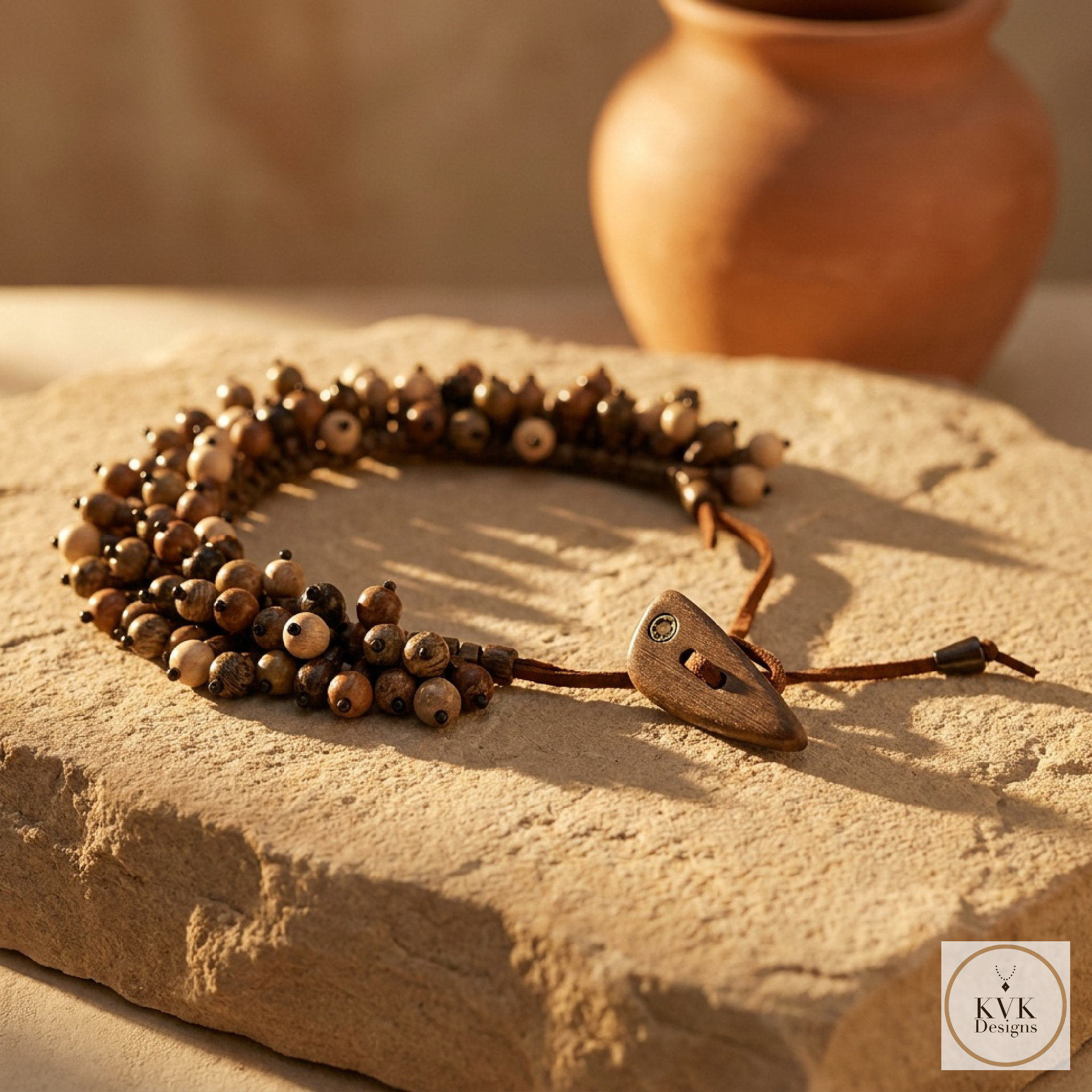 Flora Wood Bead Necklace