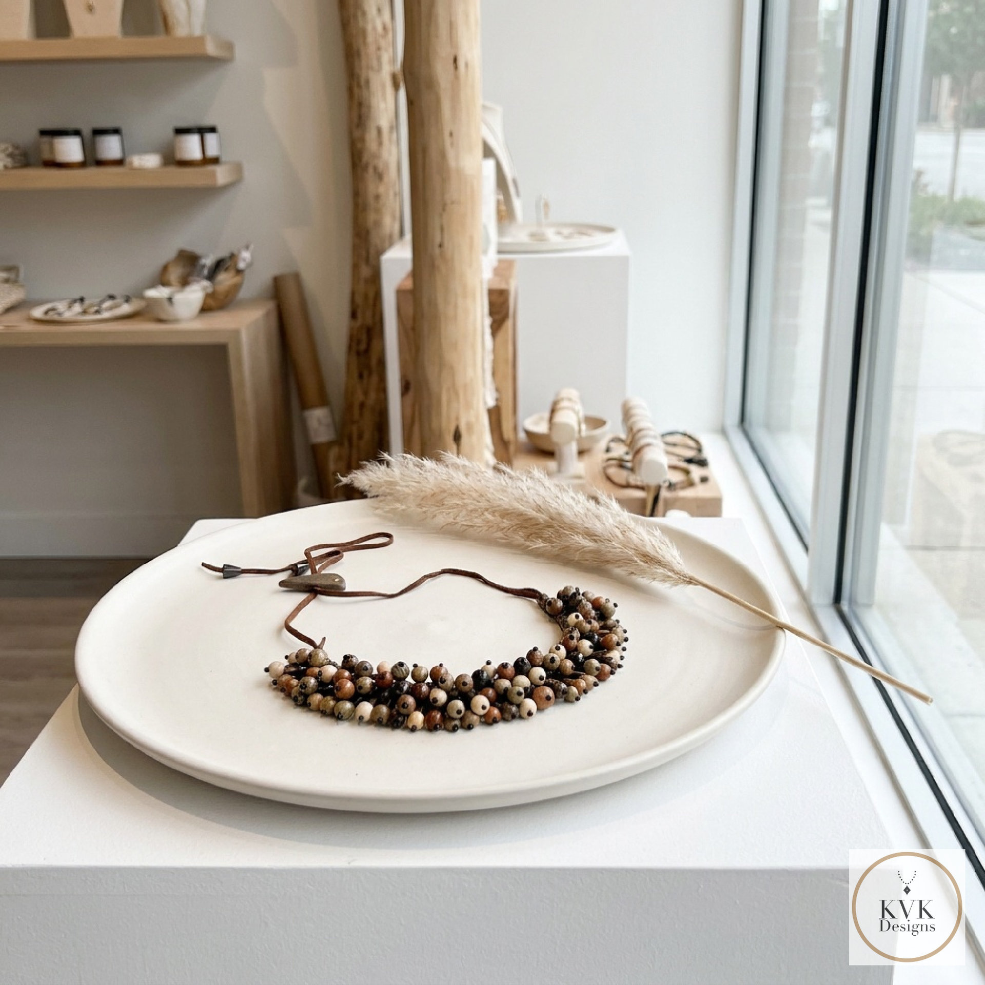 Flora Wood Bead Necklace