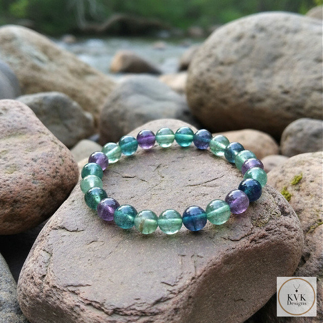 Fluorite Bead Stretch Bracelet