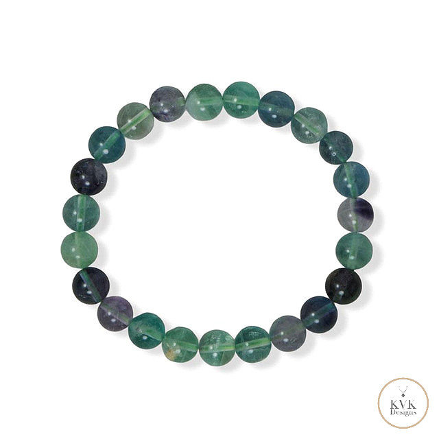 Fluorite Bead Stretch Bracelet