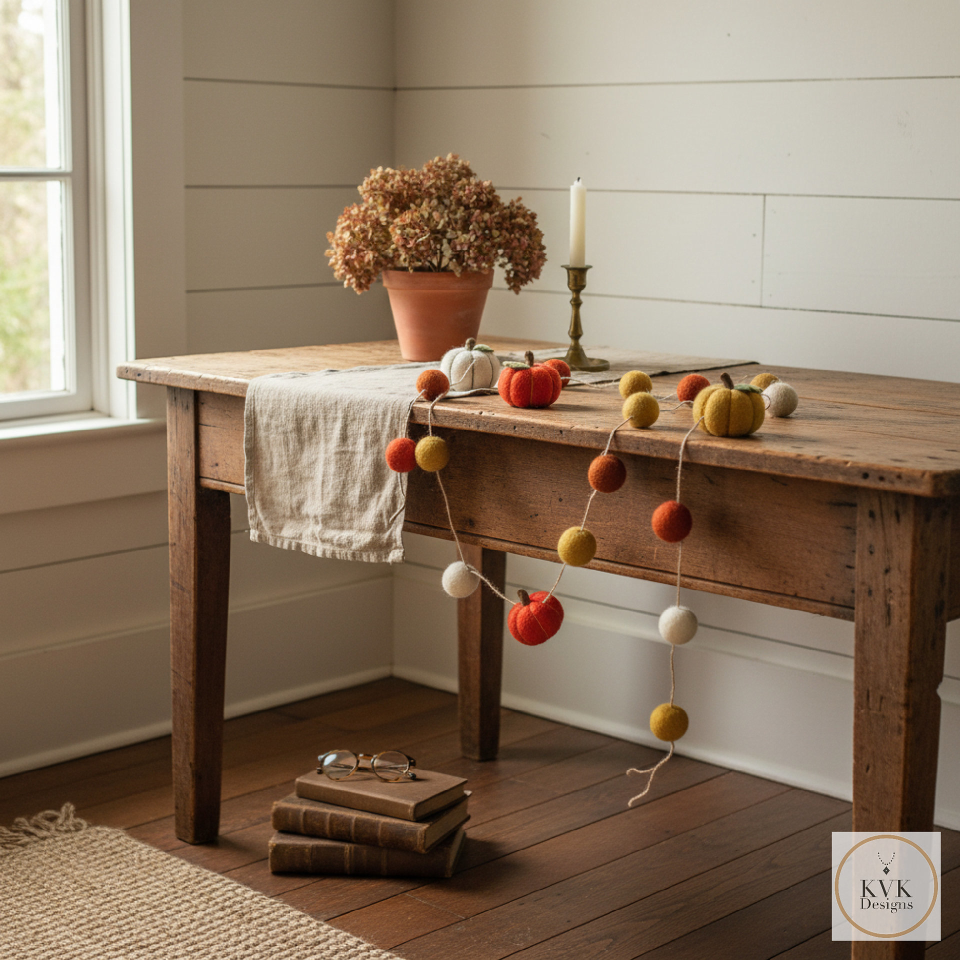 Pumpkin Felt Garland, Fall Décor