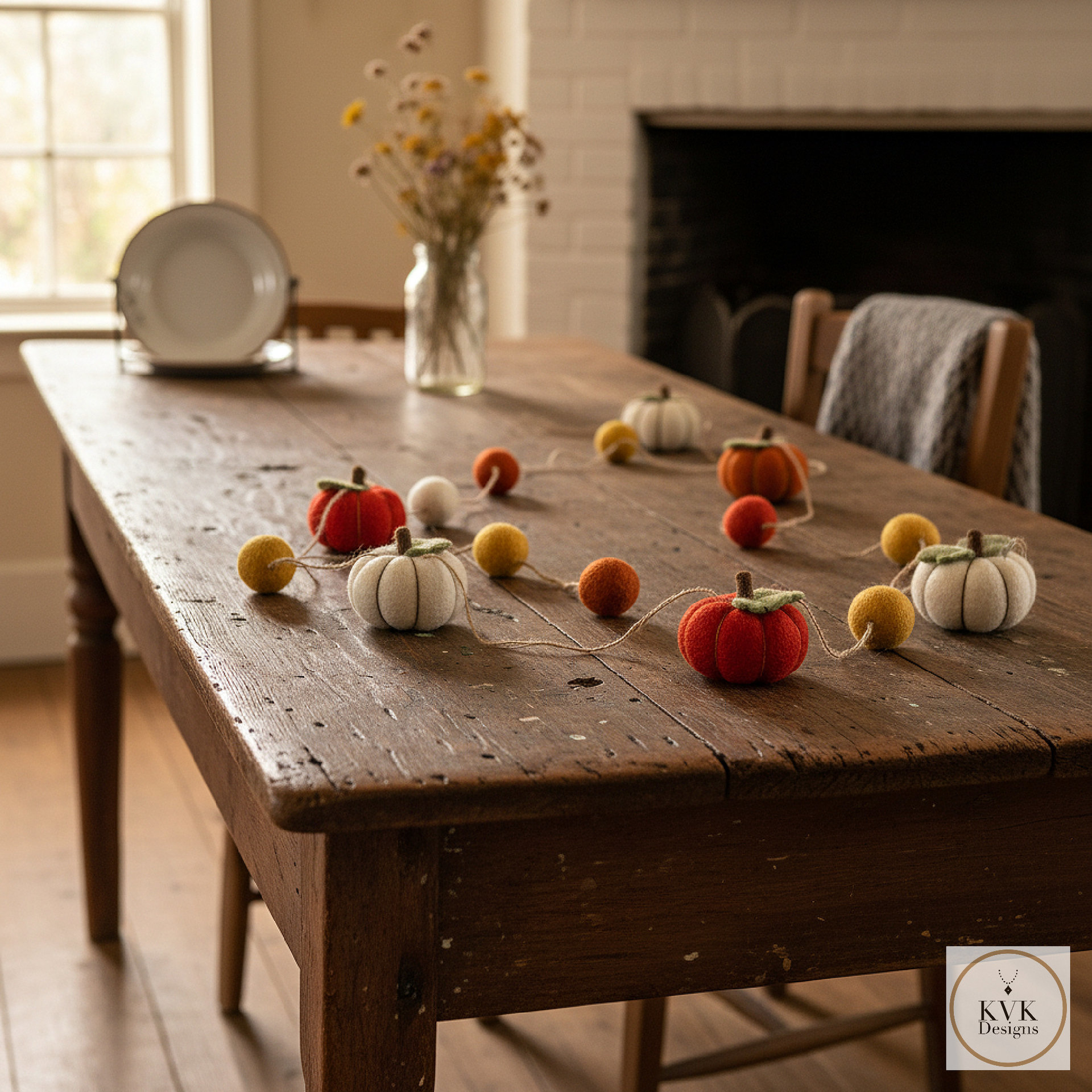 Pumpkin Felt Garland, Fall Décor