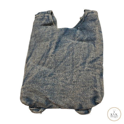 Blue Flower Cotton Crossbody Bag
