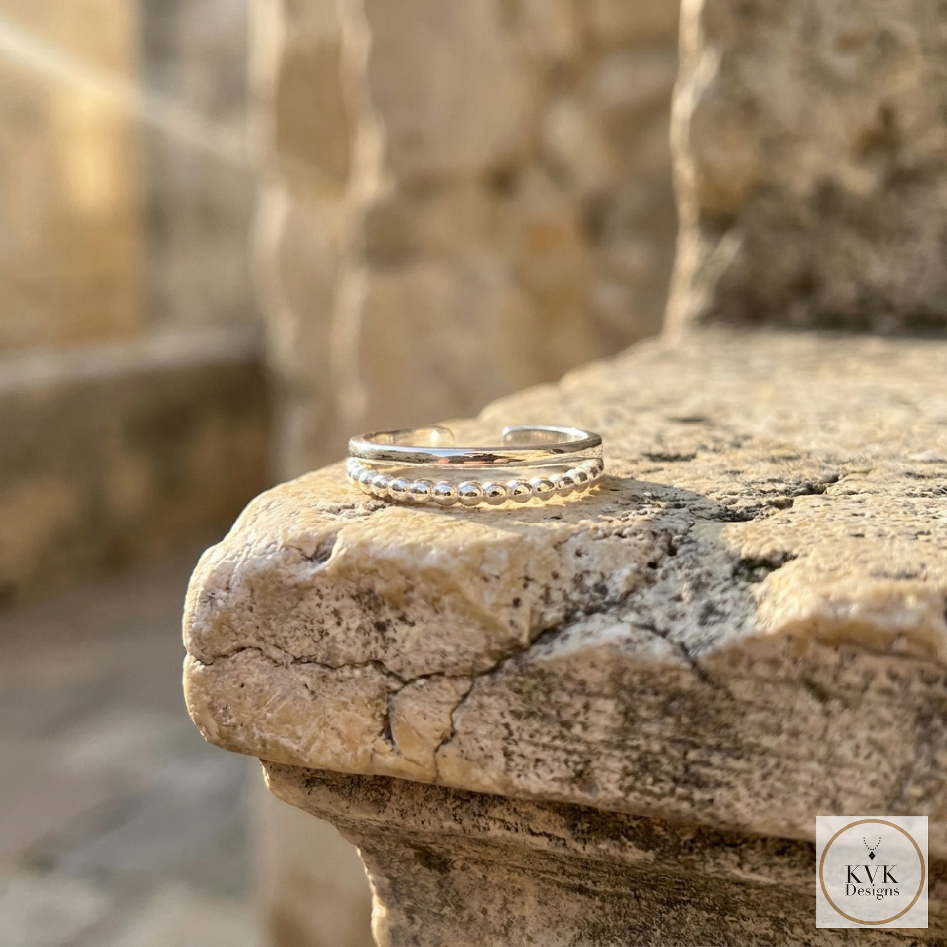 Sterling Silver Beaded Toe Ring