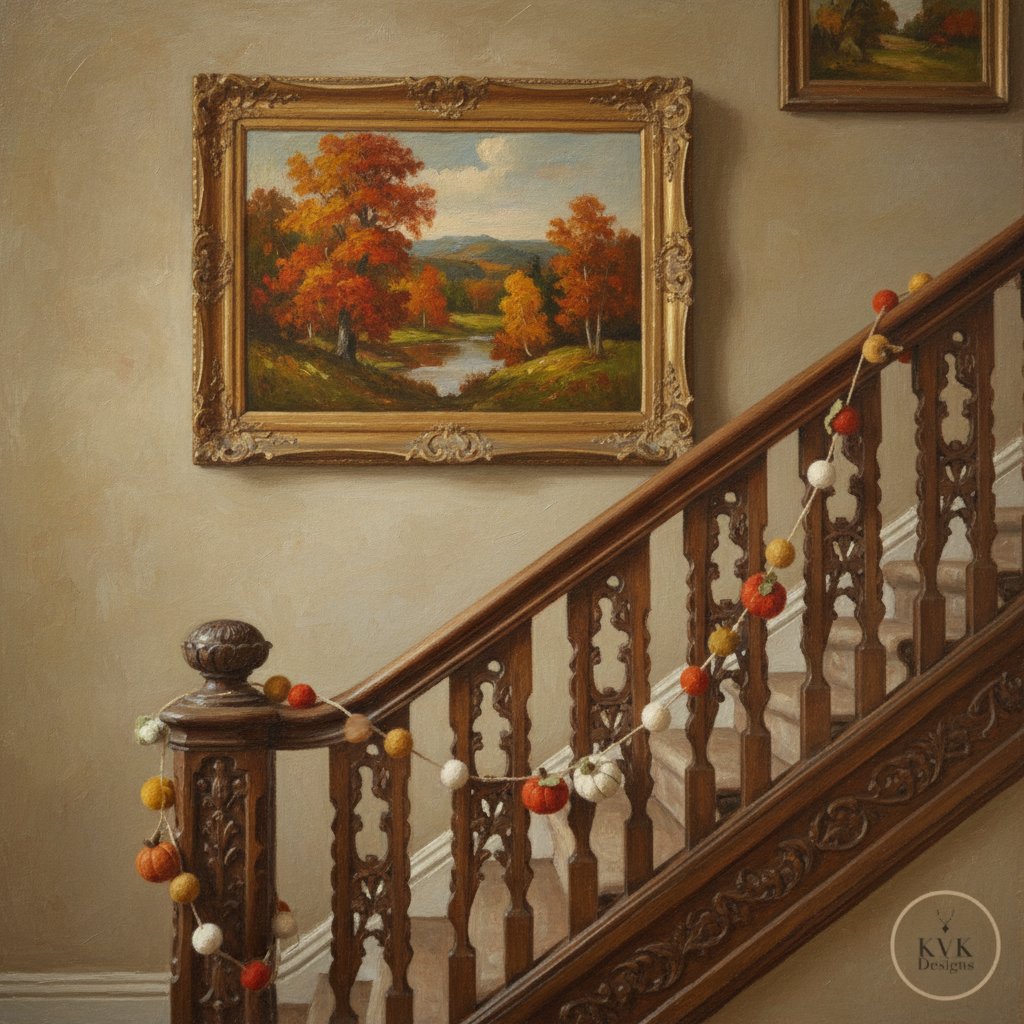 Pumpkin Felt Garland, Fall Décor