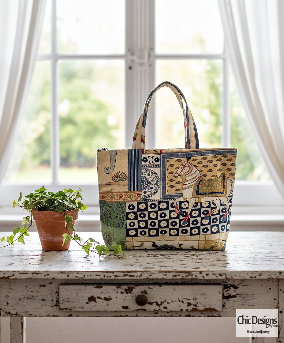 Animal and Floral Print Tote Bag