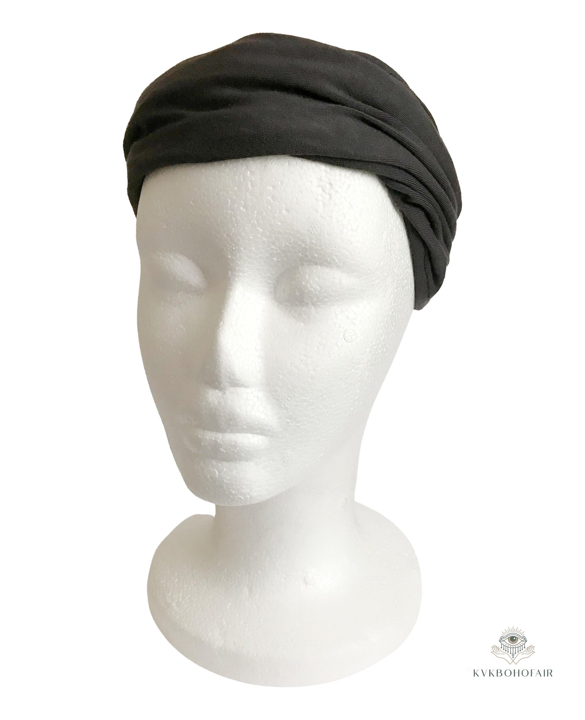 Gray Boho Headband - Stylish Bohemian Headwrap, Headbands for Women