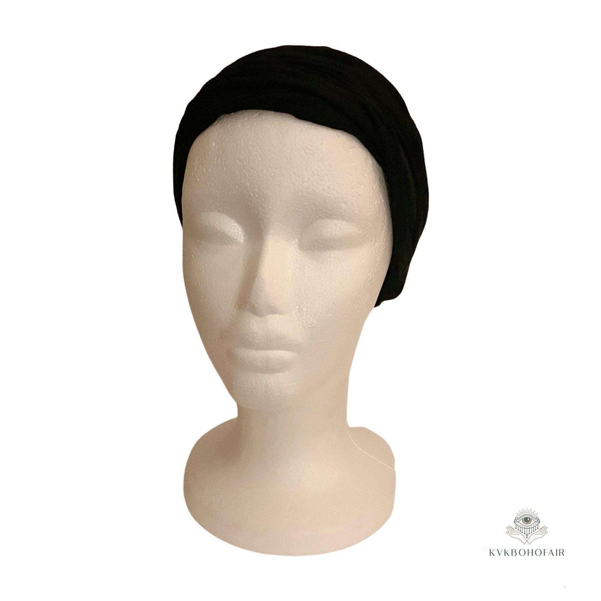 Black Boho Headband -  Stylish Bohemian Headwrap, Headbands for Women