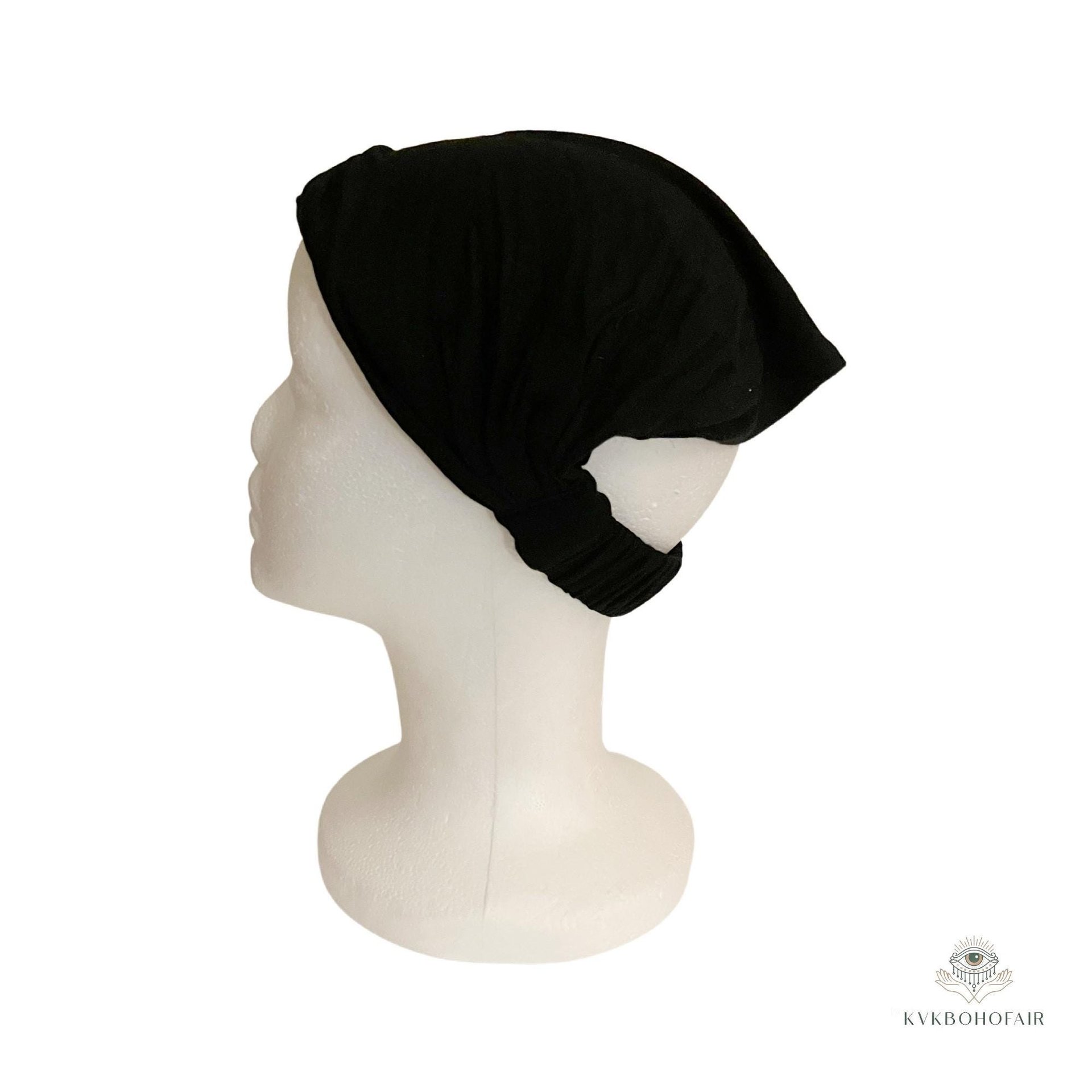 Black Boho Headband -  Stylish Bohemian Headwrap, Headbands for Women