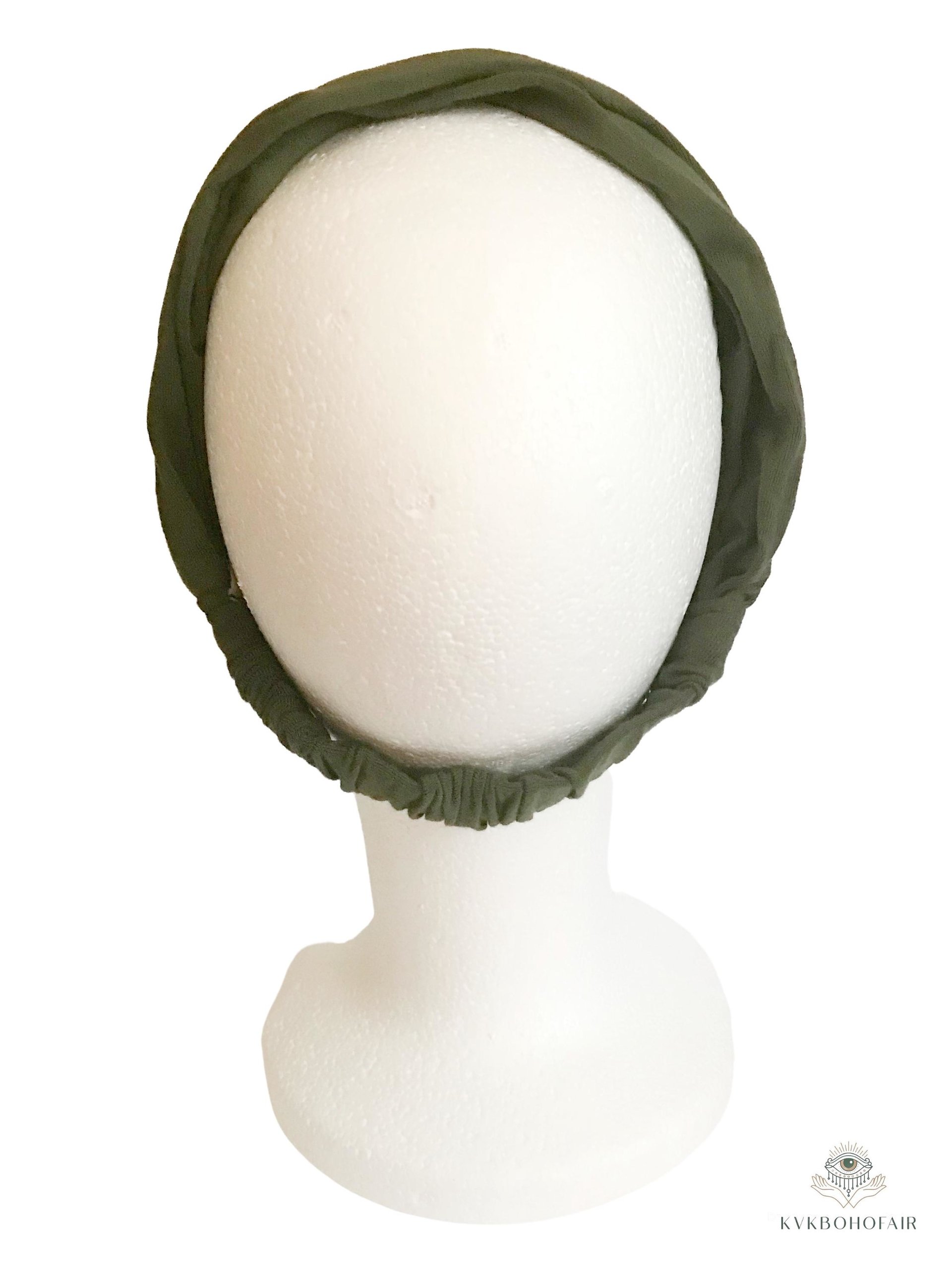 Olive Green Boho Headband -  Stylish Bohemian Headwrap, Headbands for Women