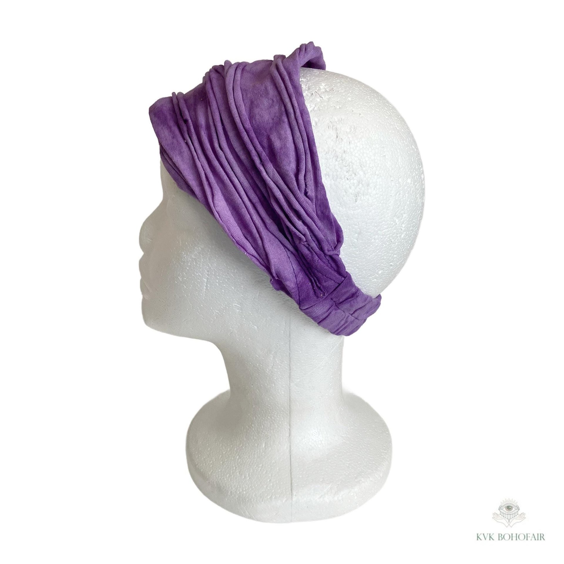 Purple Tie-Dye Boho Headband -  Stylish Bohemian Headwrap, Headbands for Women