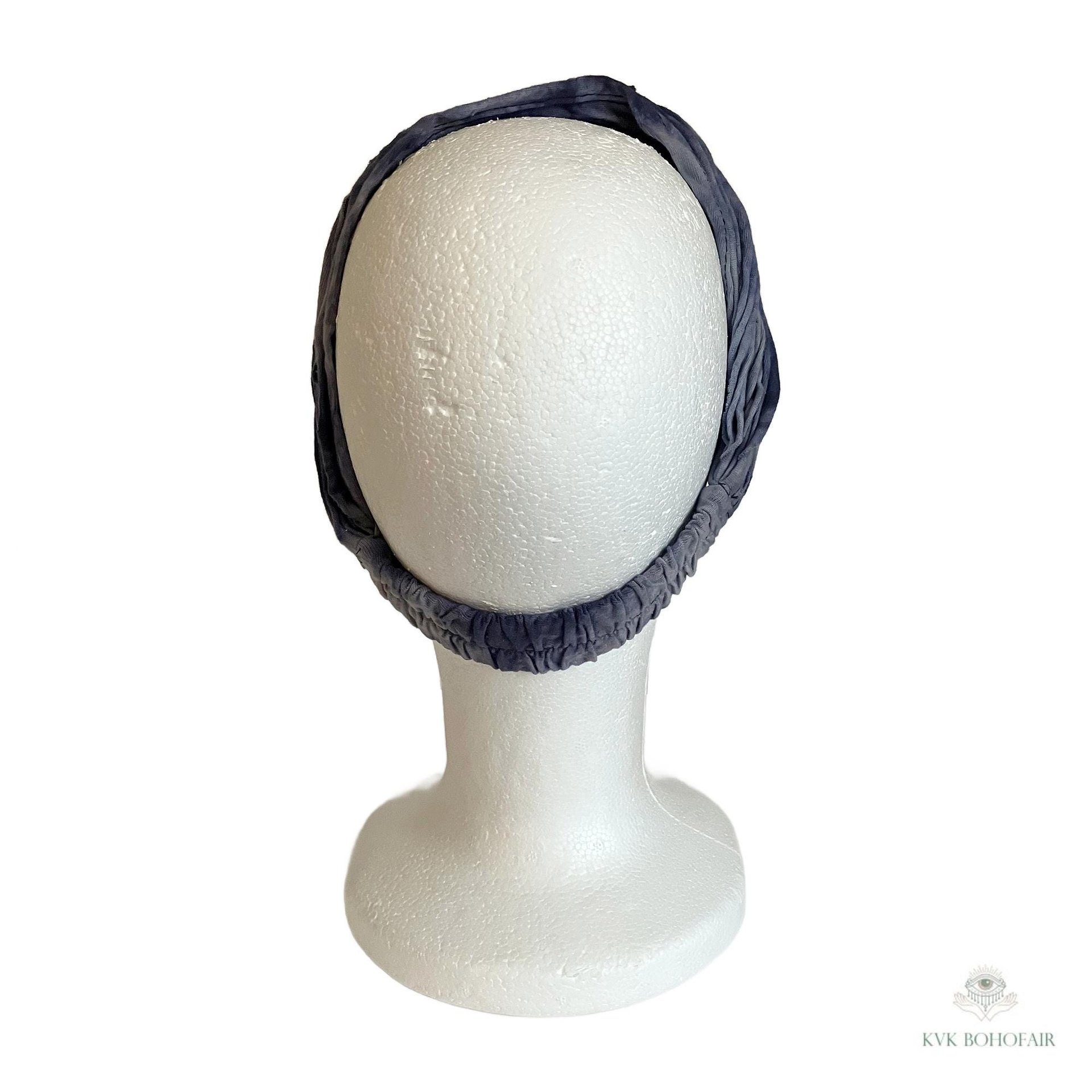 Indigo Blue Tie Dye Boho Headband - Stylish Bohemian Headwrap, Headbands for Women