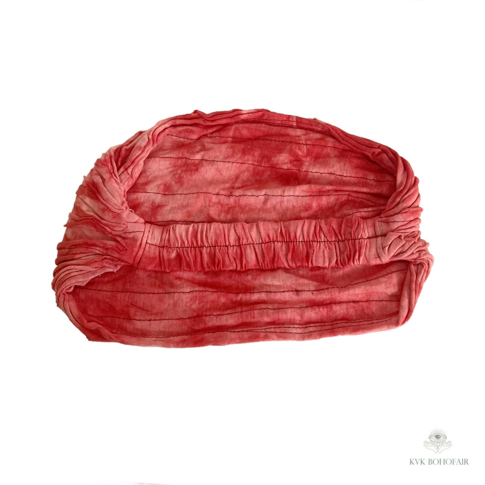 Red Tie Dye Boho Headband - Stylish Bohemian Headwrap, Headbands for Women