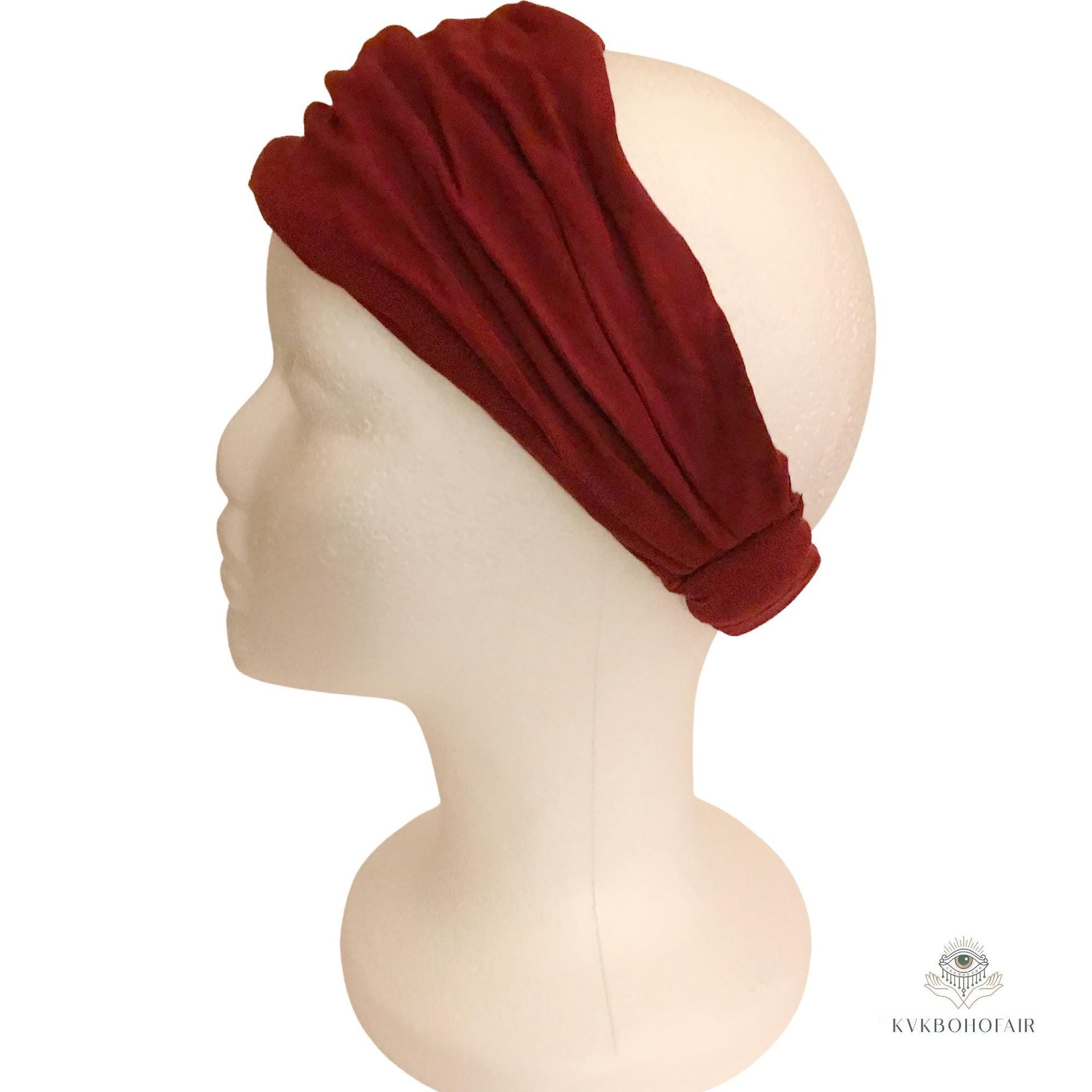 Red Boho Headband -  Stylish Bohemian Headwrap, Headbands for Women