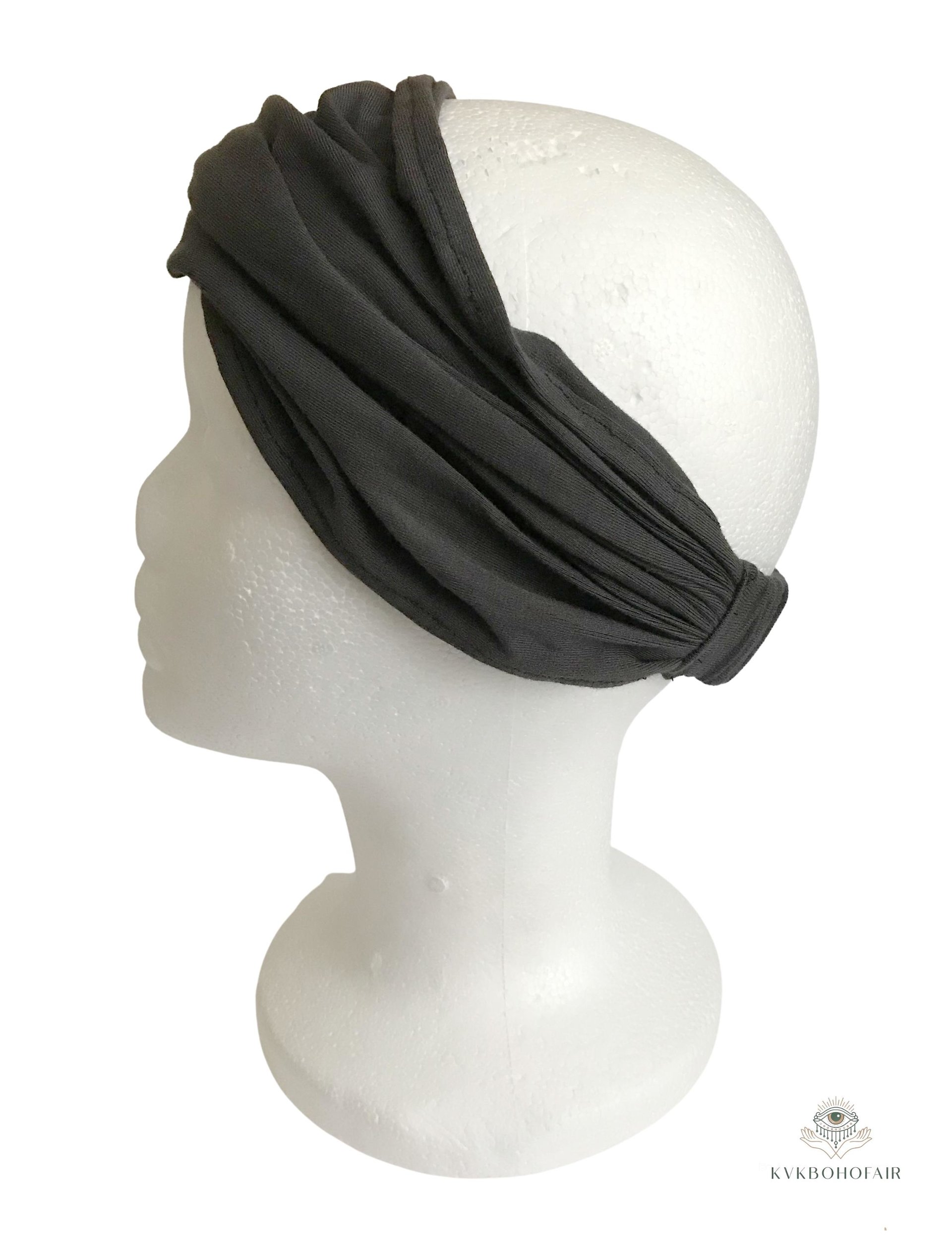 Gray Boho Headband - Stylish Bohemian Headwrap, Headbands for Women