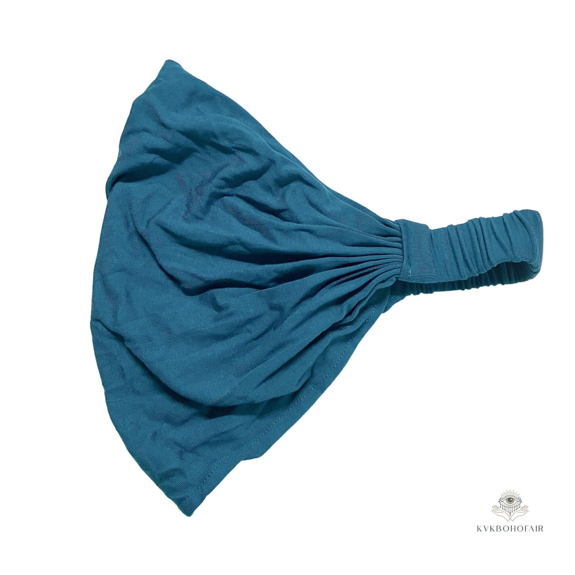 Teal Blue Boho Headband - Stylish Bohemian Headwrap, Headbands for Women