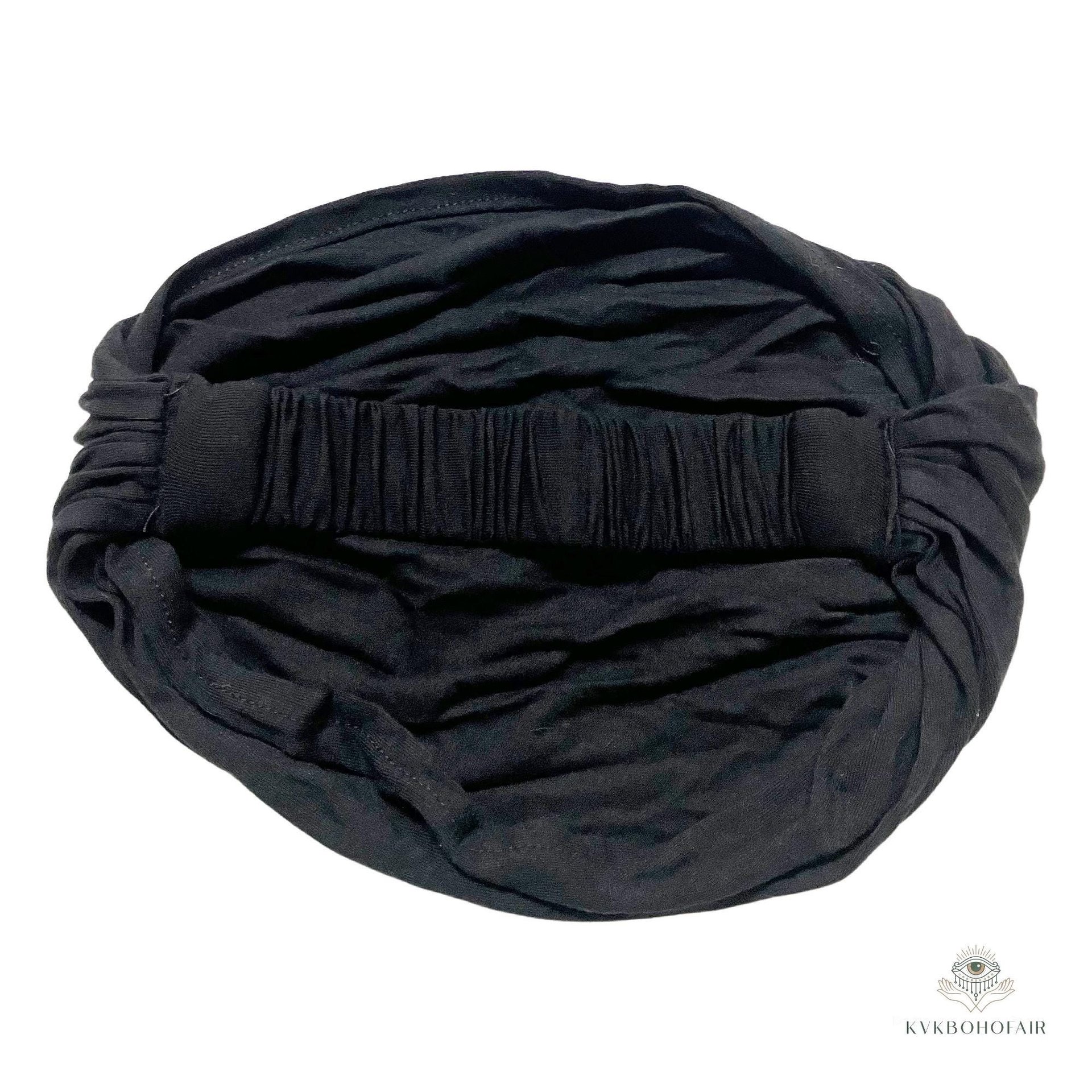 Black Boho Headband -  Stylish Bohemian Headwrap, Headbands for Women