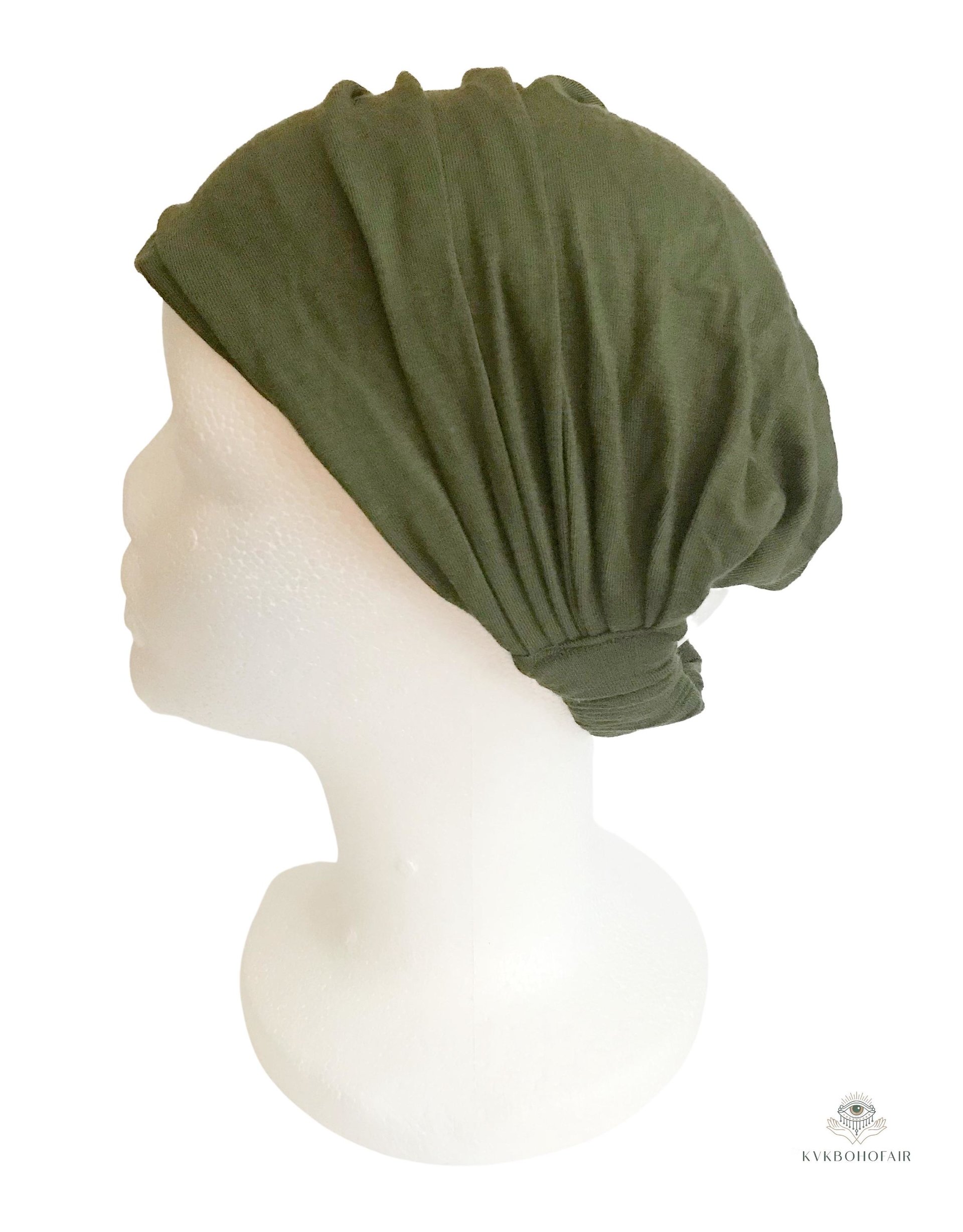 Olive Green Boho Headband -  Stylish Bohemian Headwrap, Headbands for Women