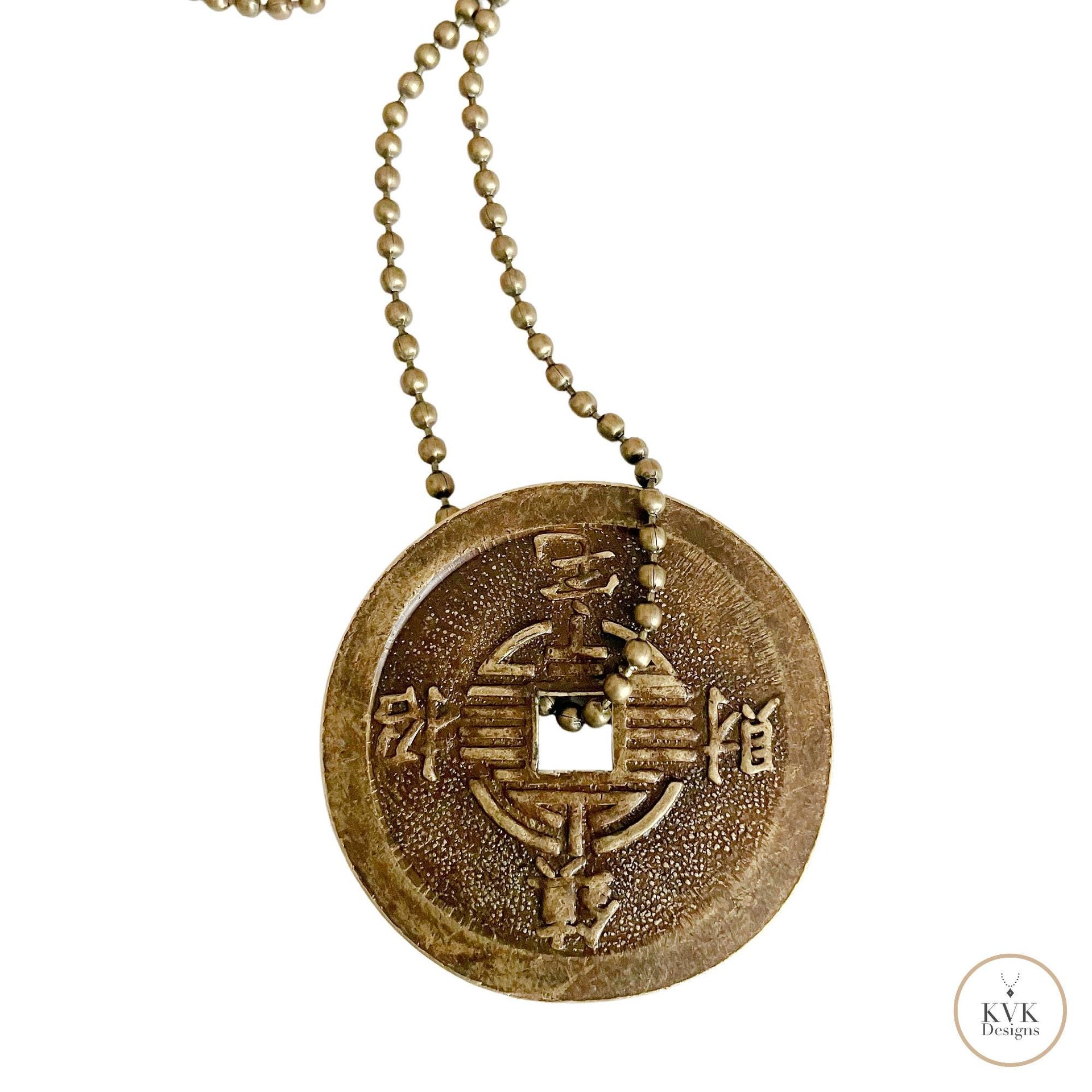 Good Luck Charm: Feng Shui Chinese Coin Pendant Necklace