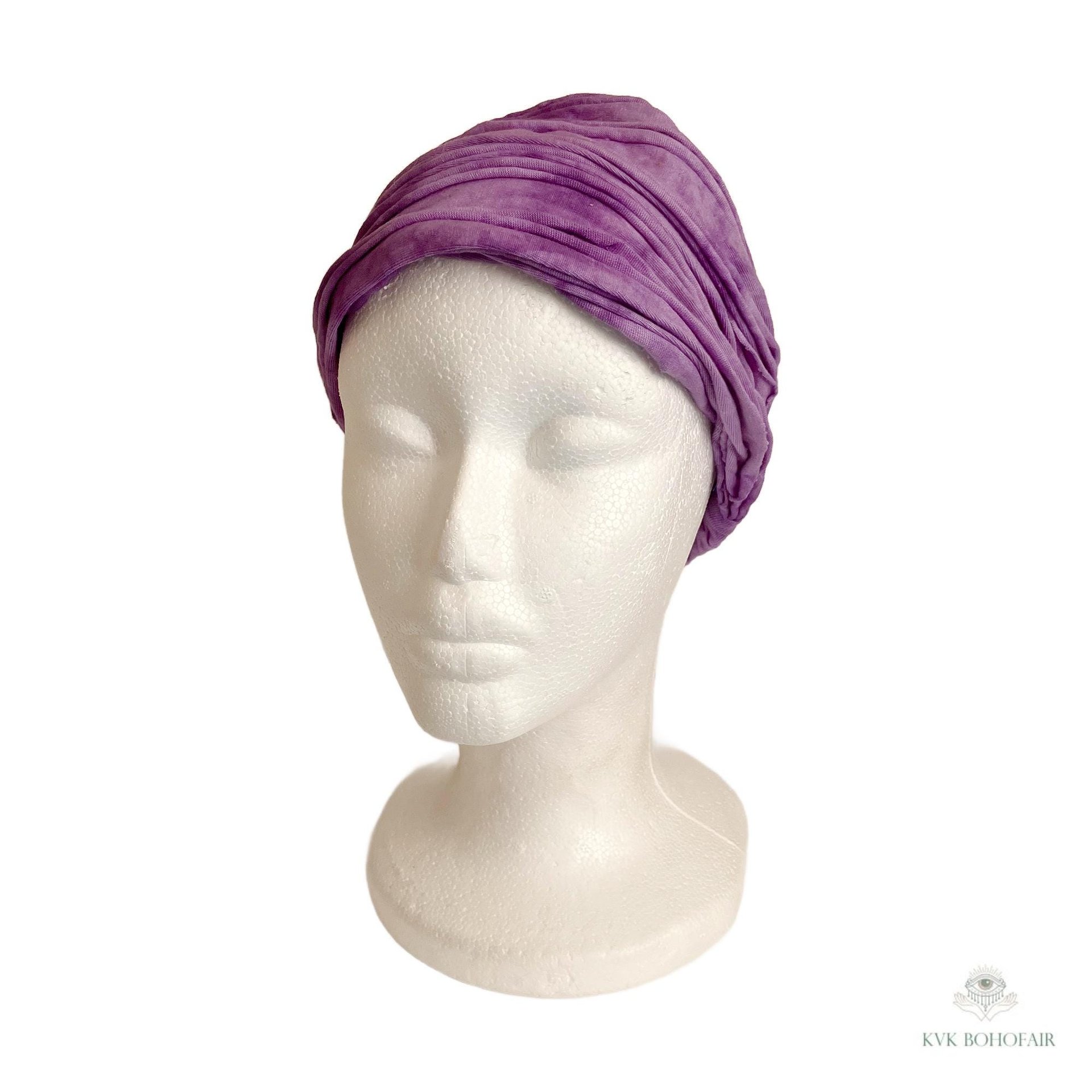 Purple Tie-Dye Boho Headband -  Stylish Bohemian Headwrap, Headbands for Women