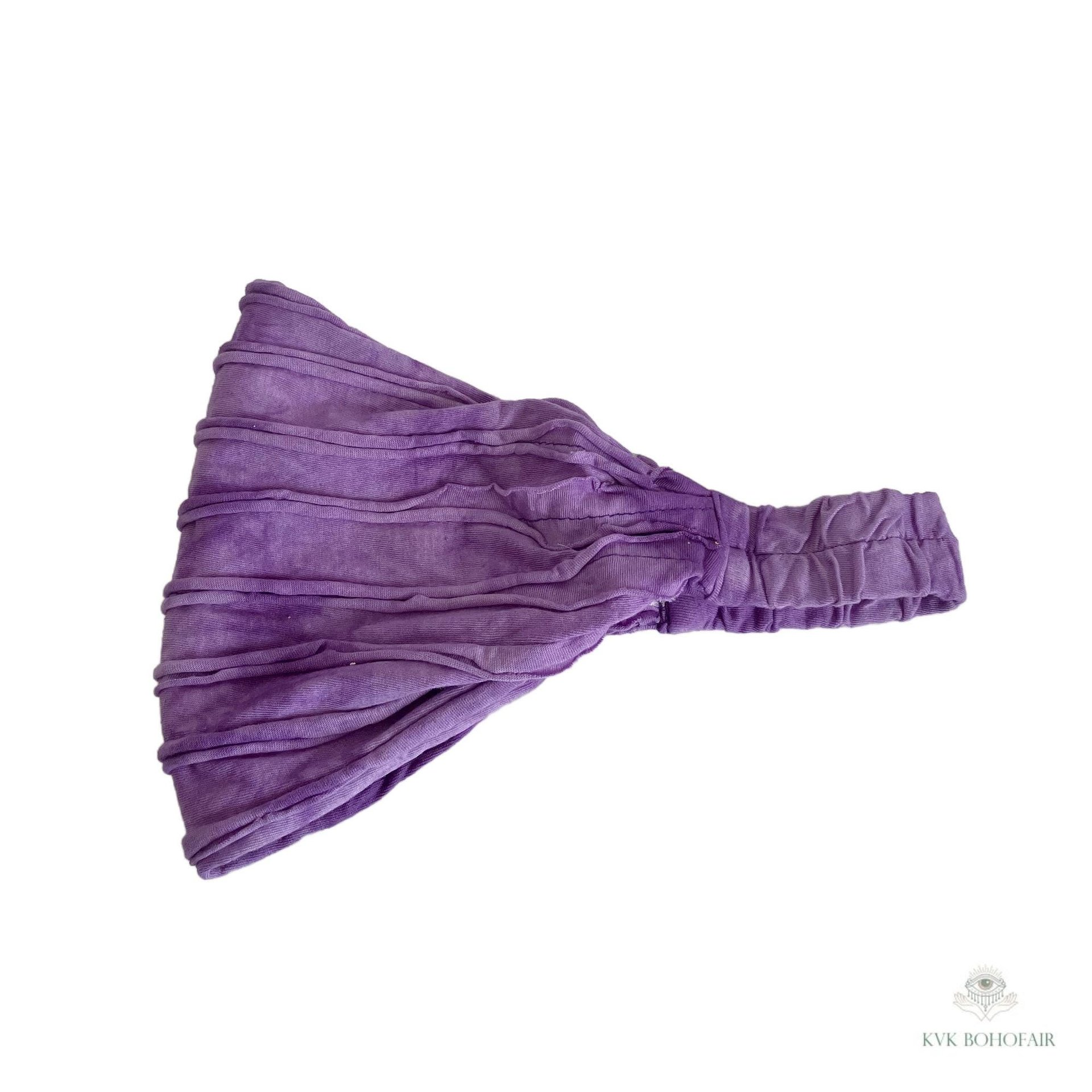 Purple Tie-Dye Boho Headband -  Stylish Bohemian Headwrap, Headbands for Women