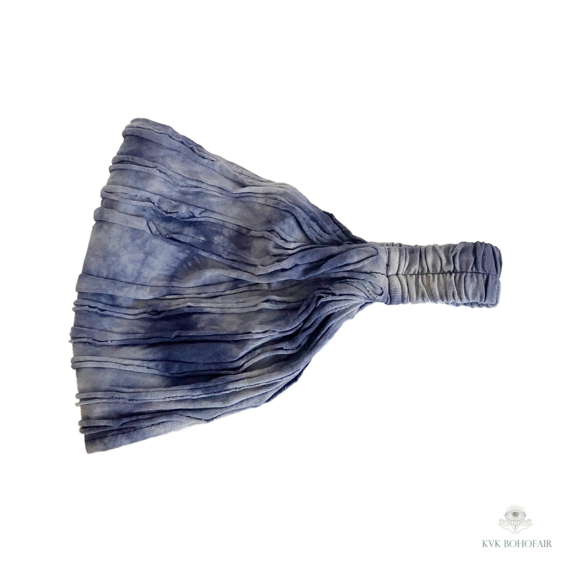Indigo Blue Tie Dye Boho Headband - Stylish Bohemian Headwrap, Headbands for Women