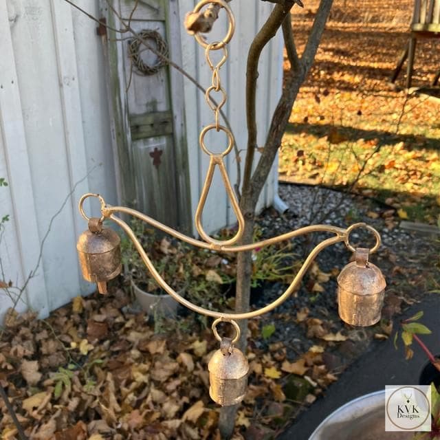 Handmade Lotus Flower Windchime - Artisan Zen Metal Yard Art