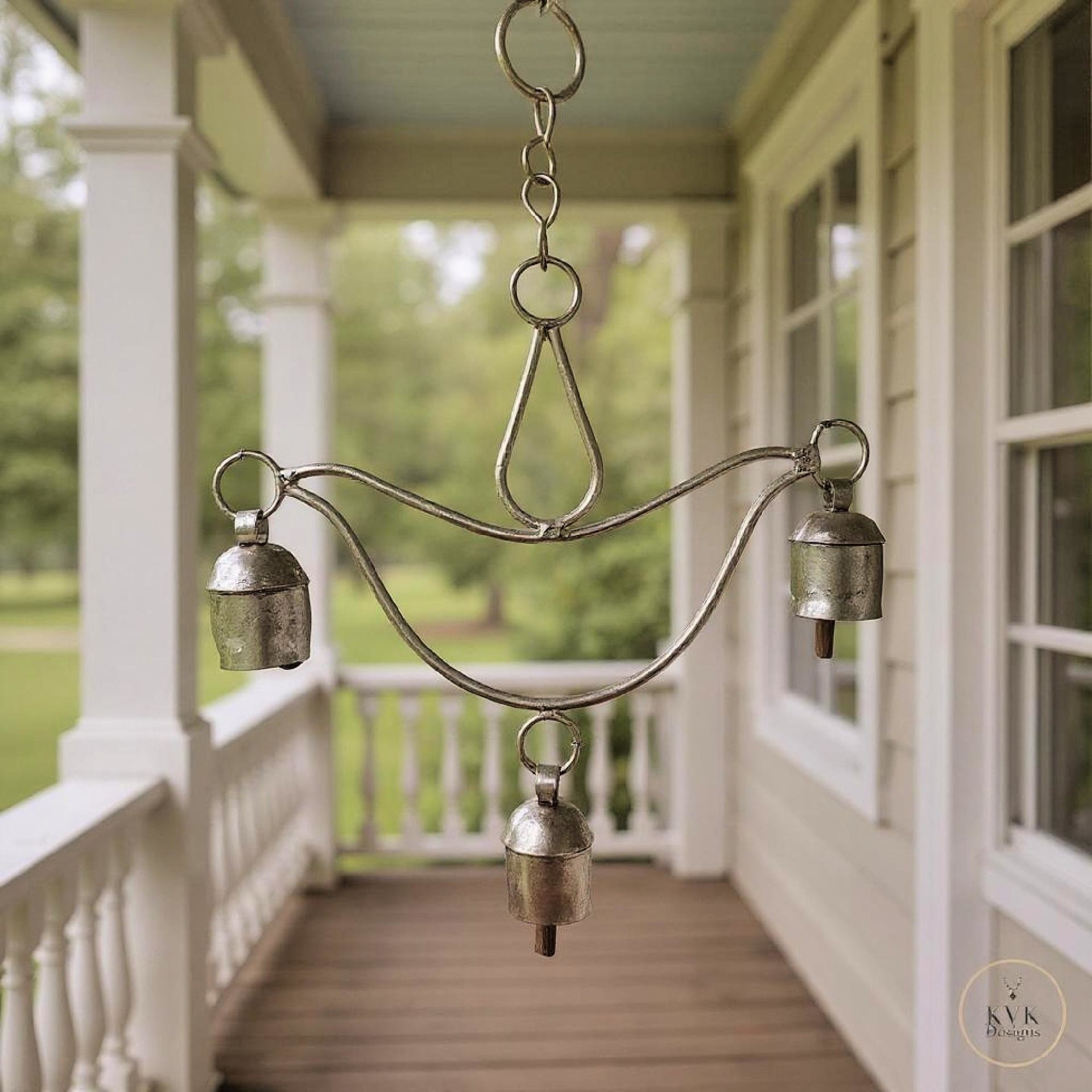 Handmade Lotus Flower Windchime - Artisan Zen Metal Yard Art