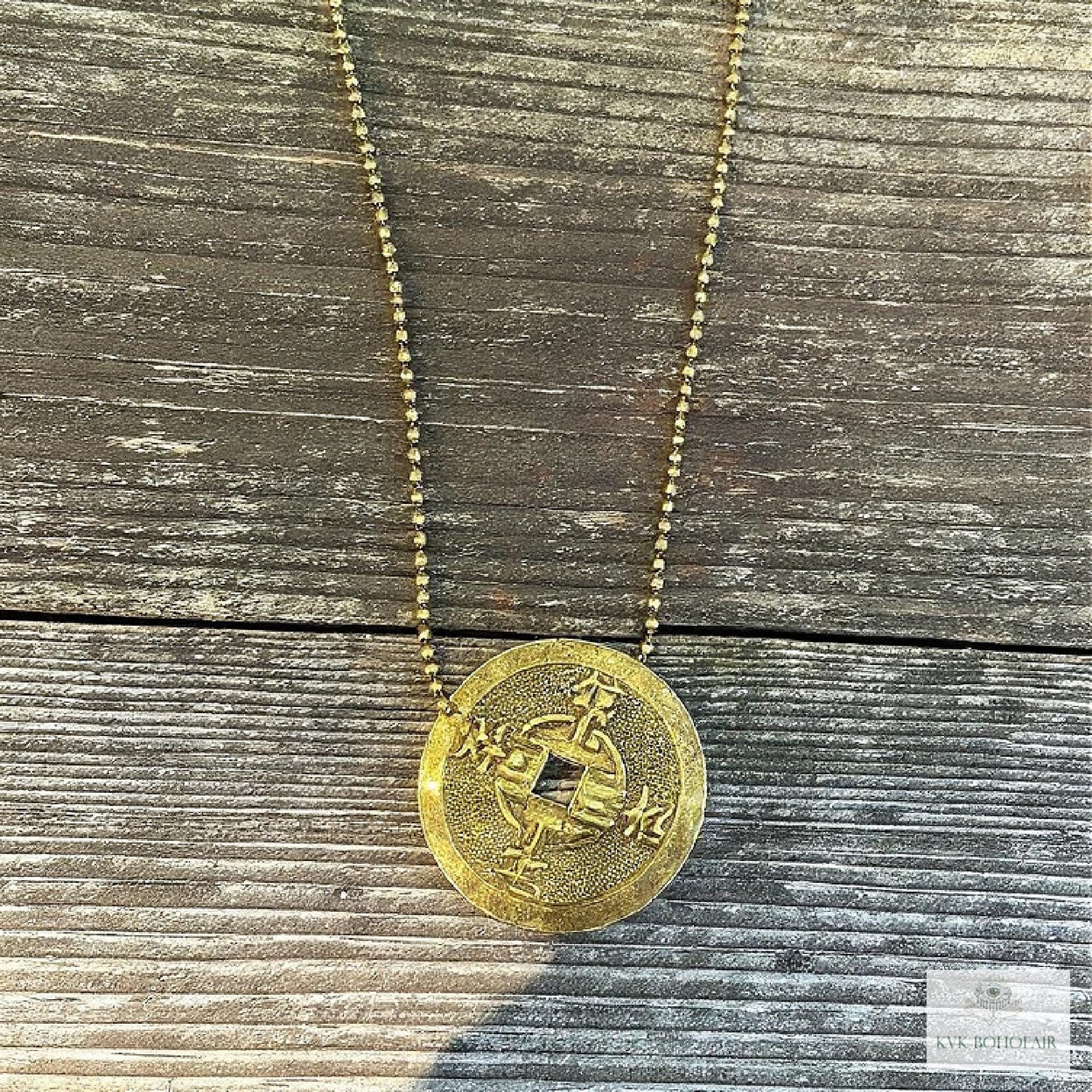 Good Luck Charm: Feng Shui Chinese Coin Pendant Necklace