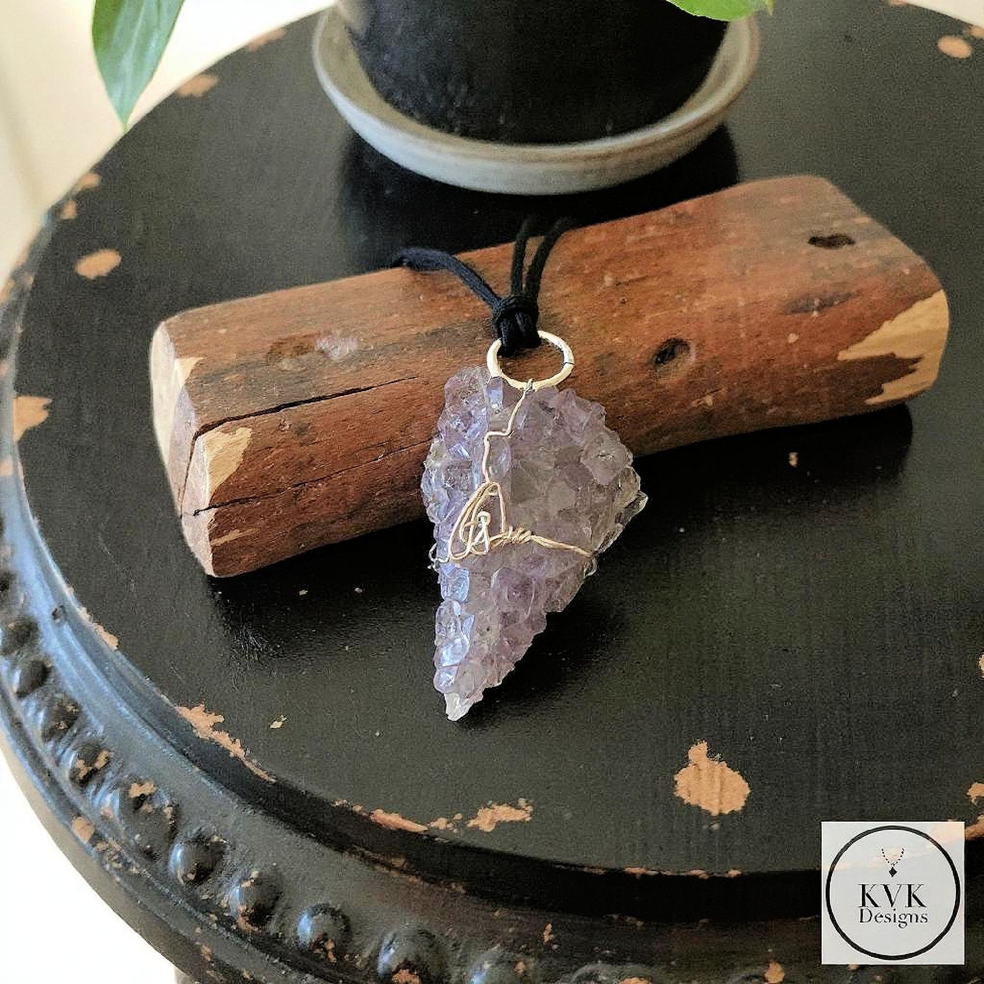 Raw Amethyst Wire Wrapped Necklace - Handcrafted Boho Crystal Pendant Jewelry