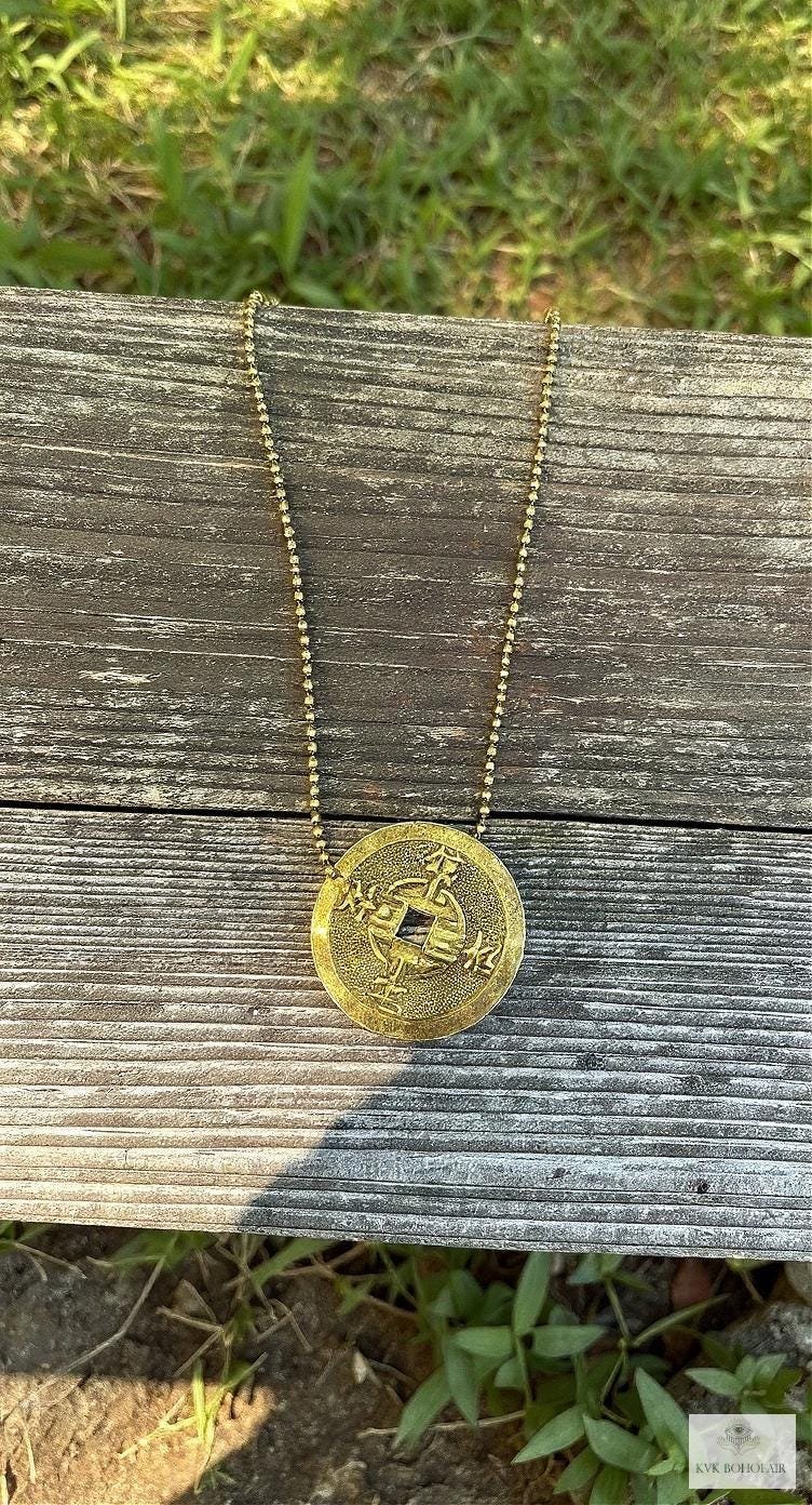 Good Luck Charm: Feng Shui Chinese Coin Pendant Necklace