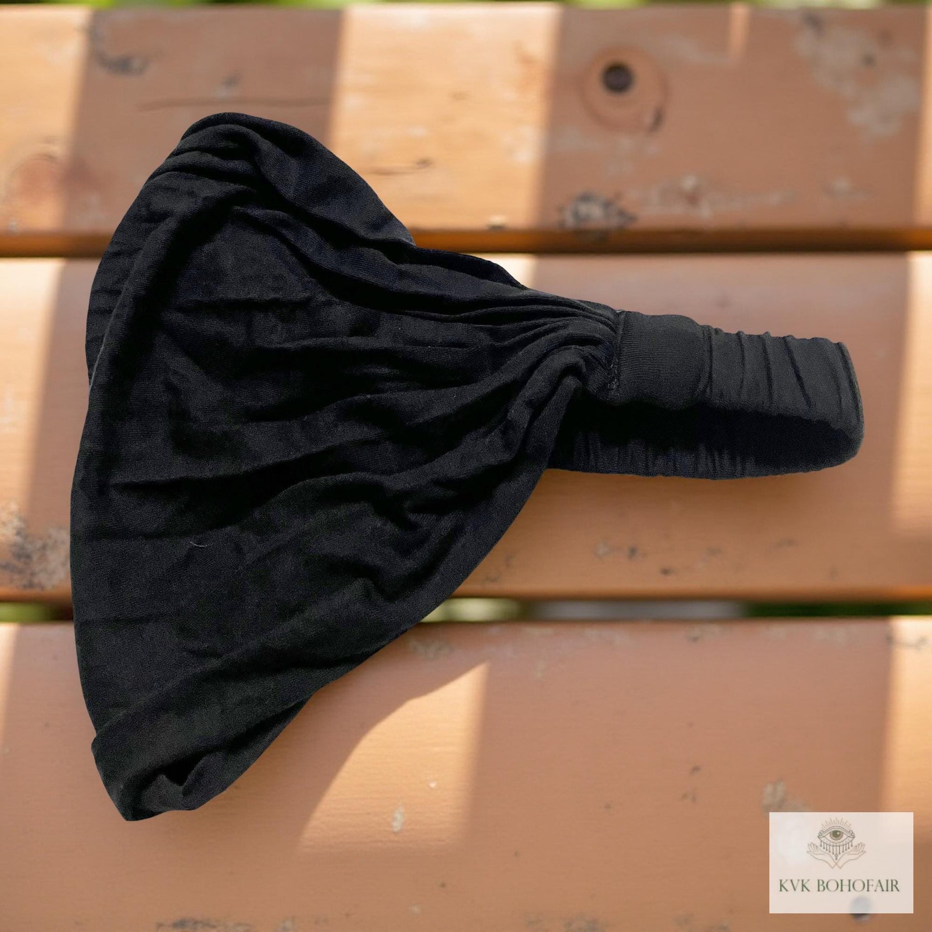 Black Boho Headband -  Stylish Bohemian Headwrap, Headbands for Women