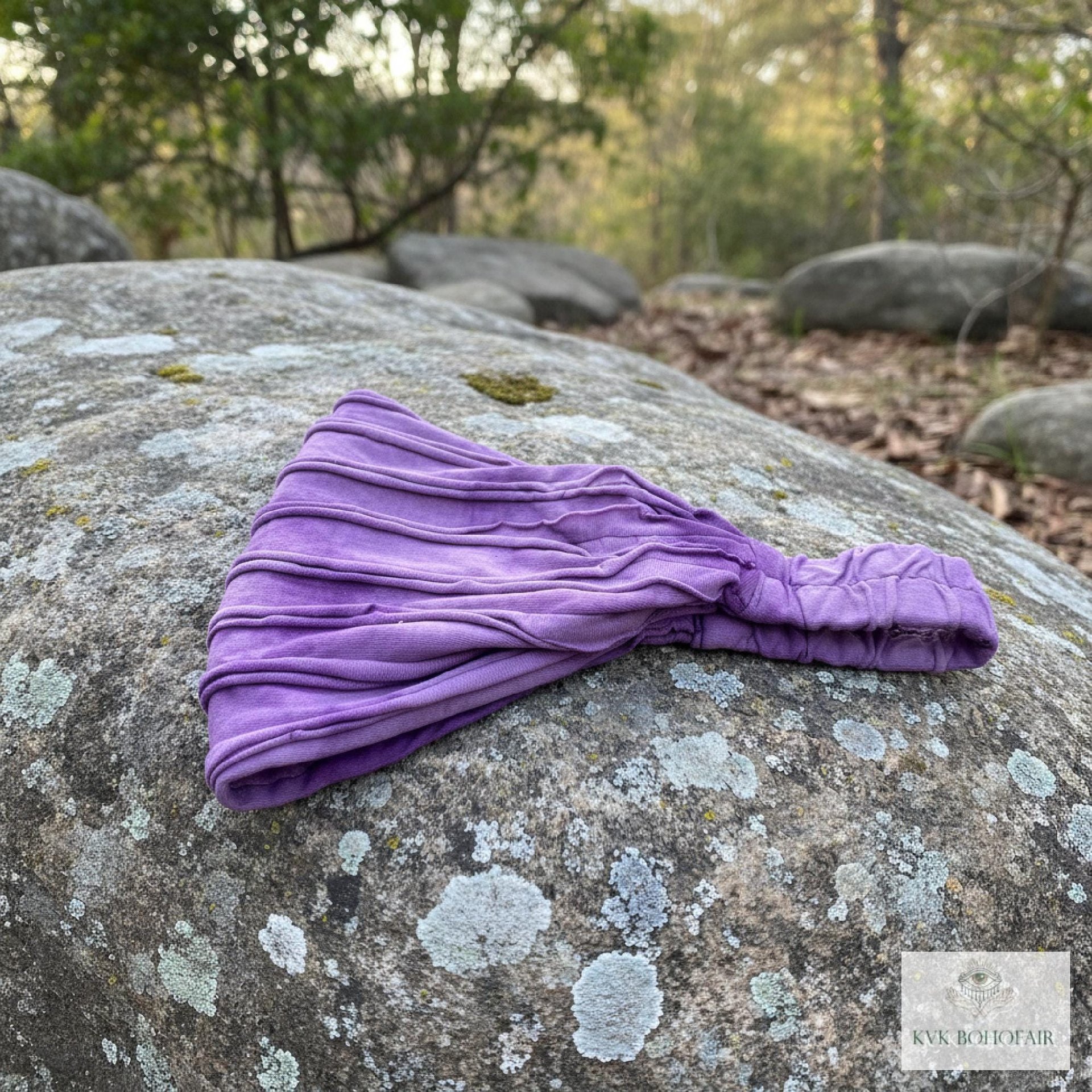 Purple Tie-Dye Boho Headband -  Stylish Bohemian Headwrap, Headbands for Women