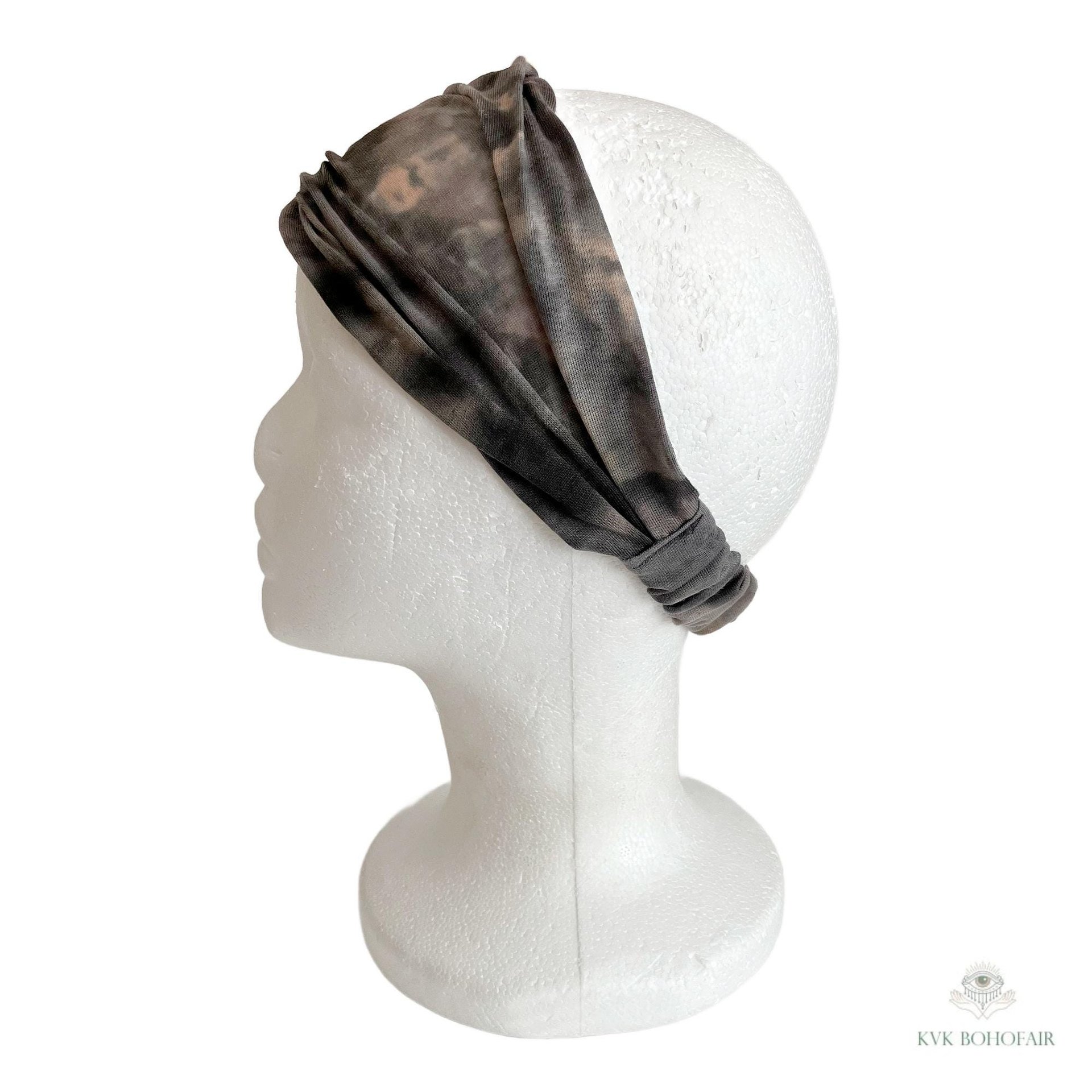 Brown Tie-Dye Boho Headband -  Stylish Bohemian Headwrap, Headbands for Women