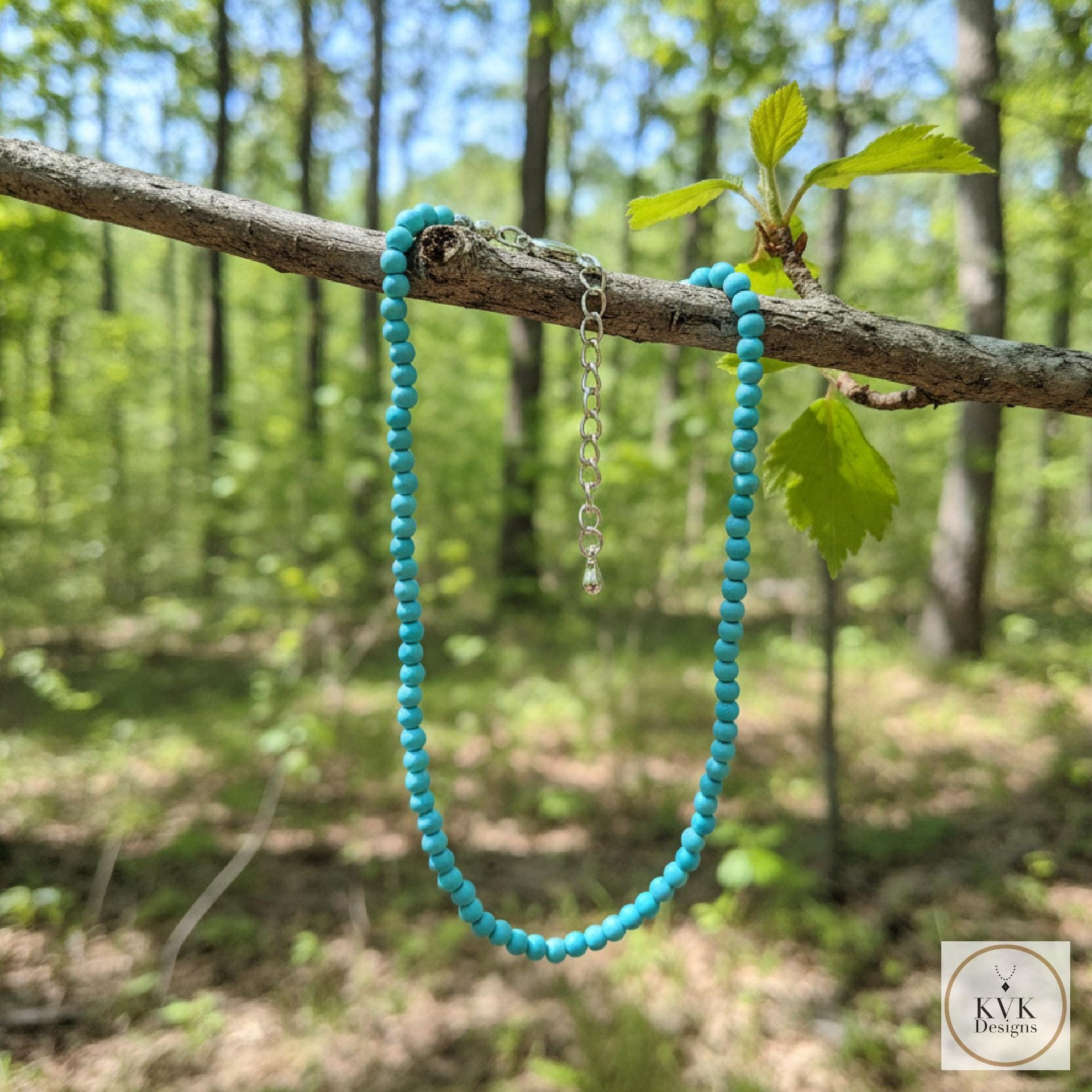 Turquoise Bead Necklace: Beaded Turquoise Choker