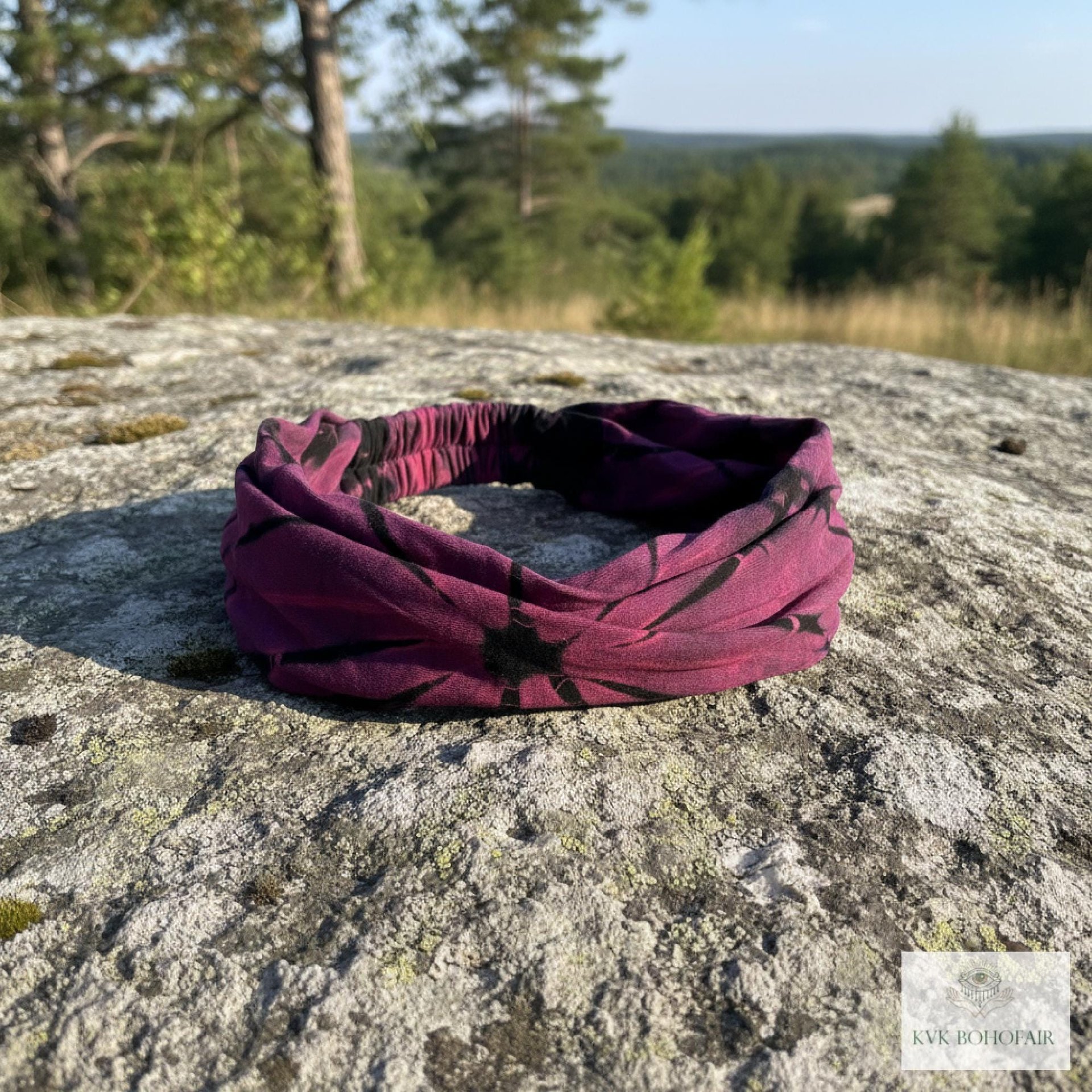 Pink Tie Dye Boho Headband - Stylish Bohemian Headwrap, Headbands for Women