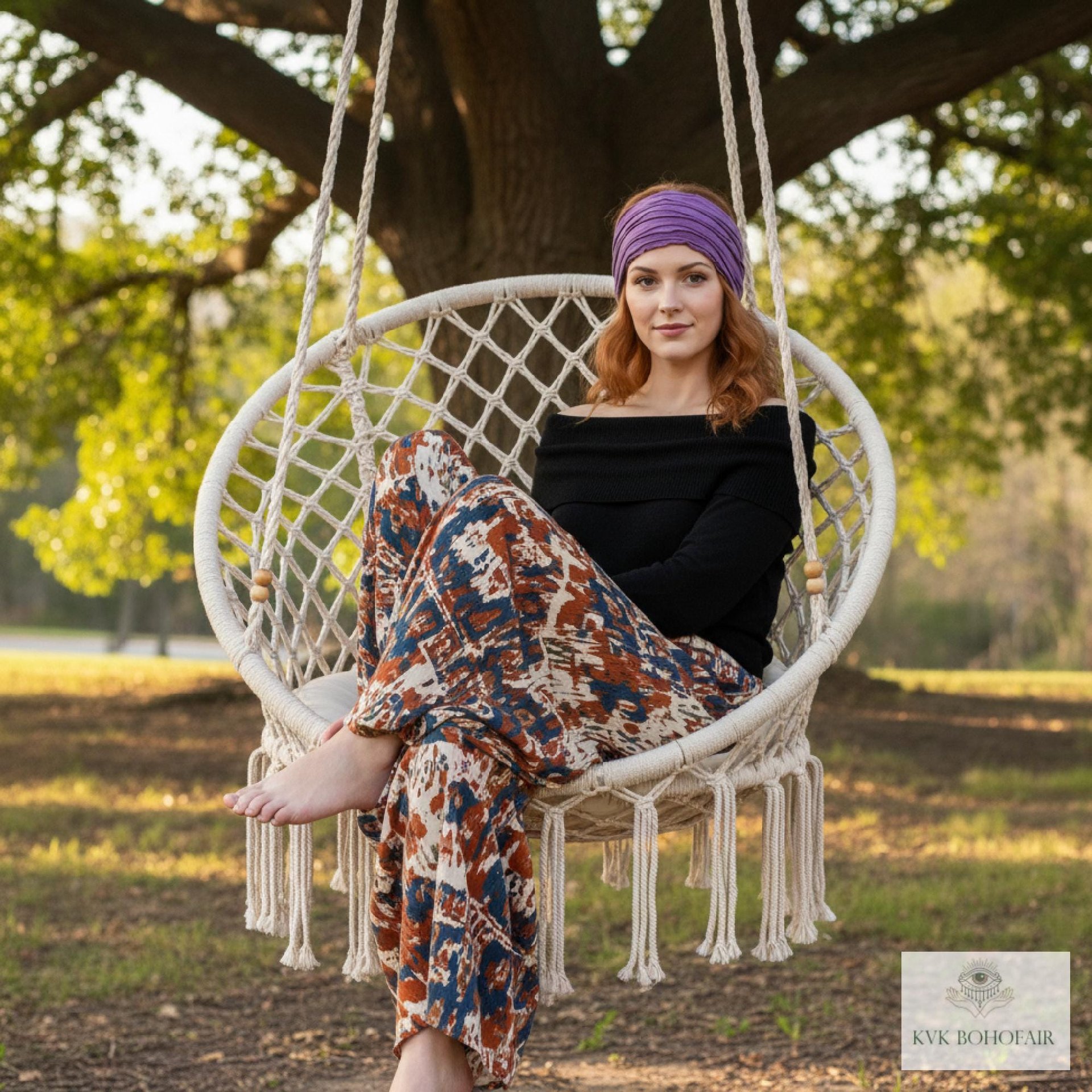 Purple Tie-Dye Boho Headband -  Stylish Bohemian Headwrap, Headbands for Women