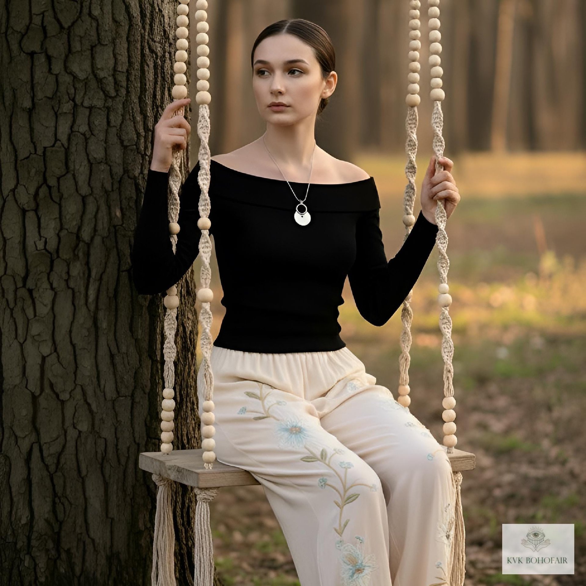 Boho Tribal Silver Circle Pendant Necklace - Unique Statement Accessory