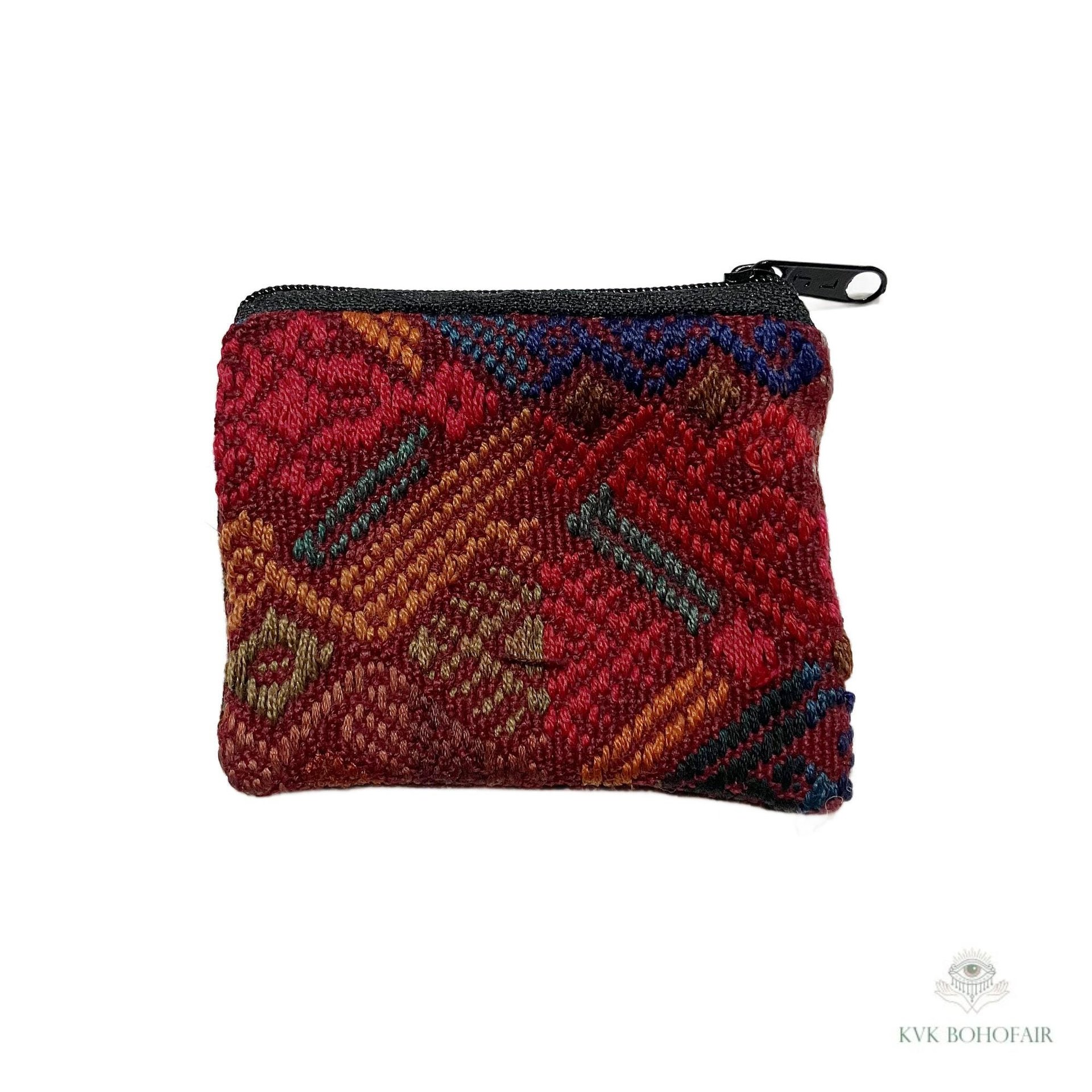 Small Guatemalan Huipil Coin Purse - Colorful and Unique Accessory