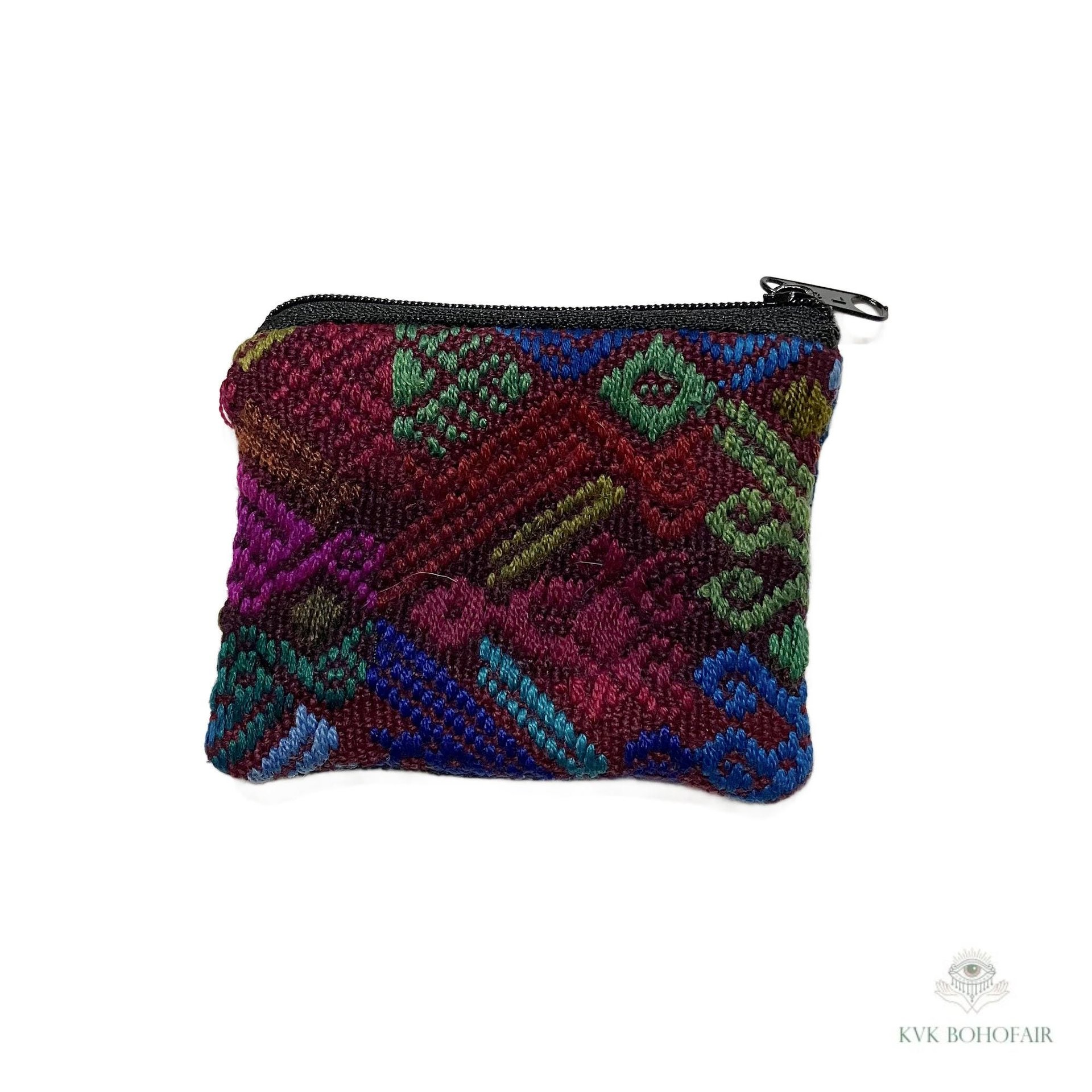 Small Guatemalan Huipil Coin Purse - Colorful and Unique Accessory